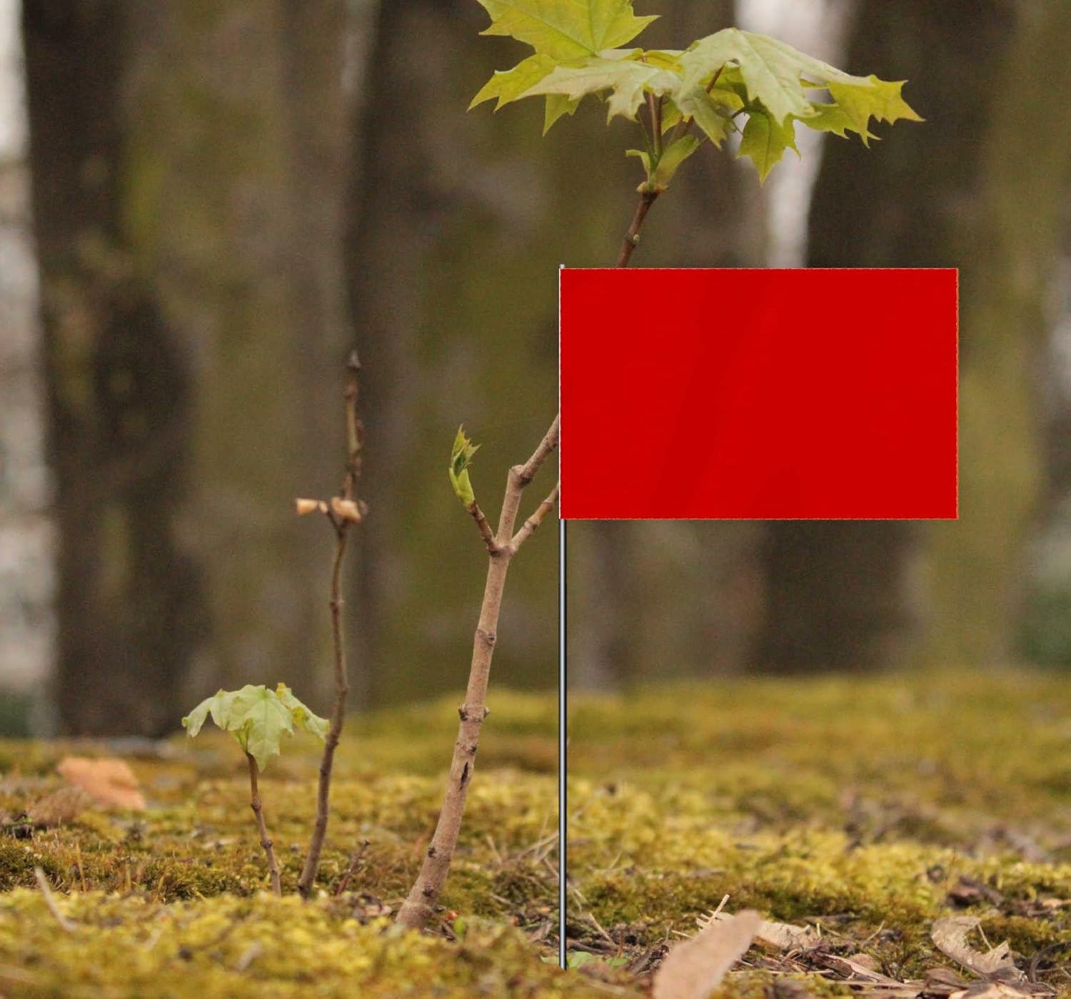 35 PCS Red Small Flag,15 Inch Steel Flagpole Mini Flag,Ground Marking Flags Decor,Petit Drapeau image number 4