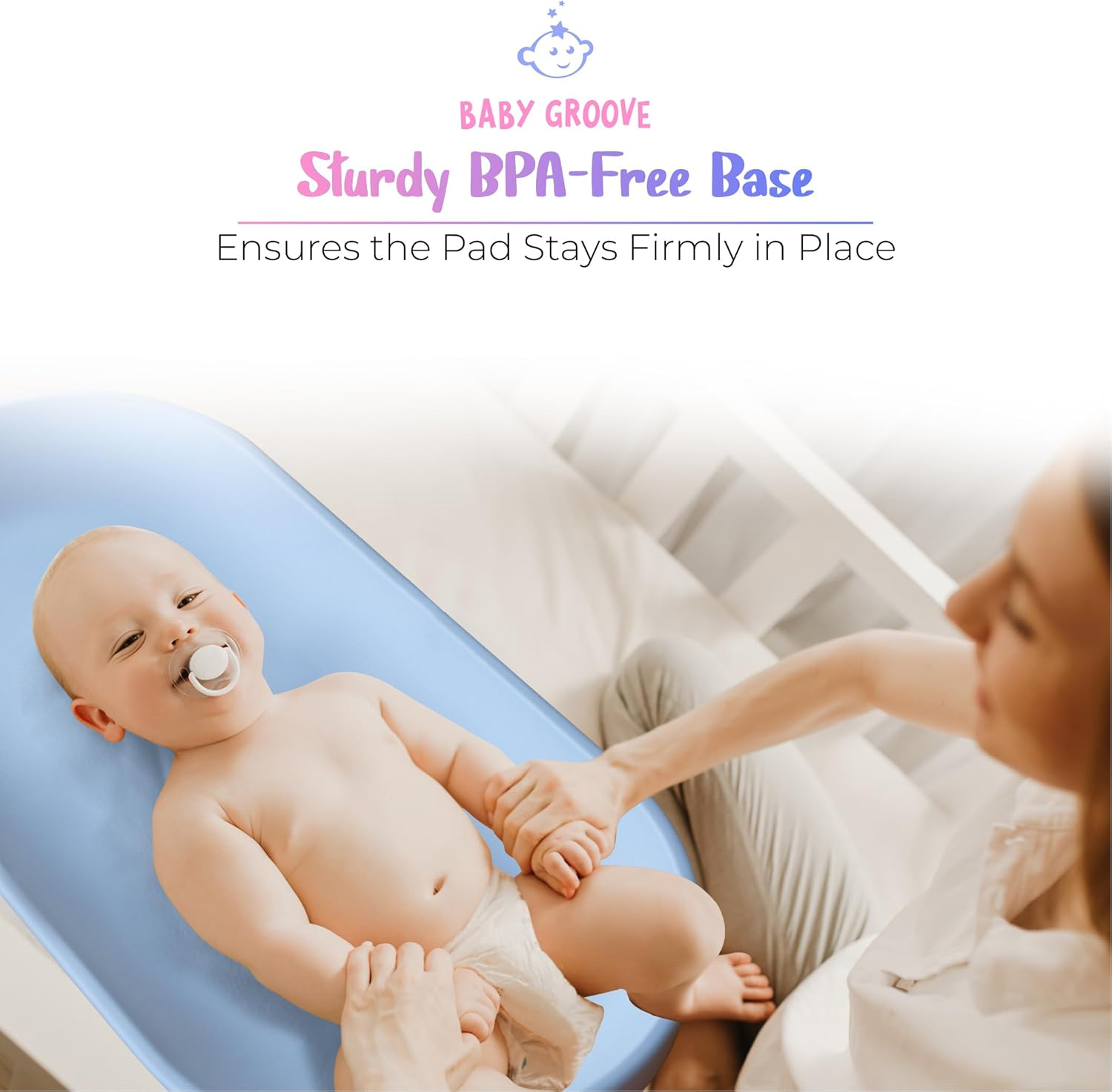 Baby Groove Aus - Premium Portable Changing Pad - Waterproof, Grey, Soft and Breathable, Non-Slip, Easy-To-Clean, Firm Padding, Diaper Changing Station, Newborns to Toddlers image number 3