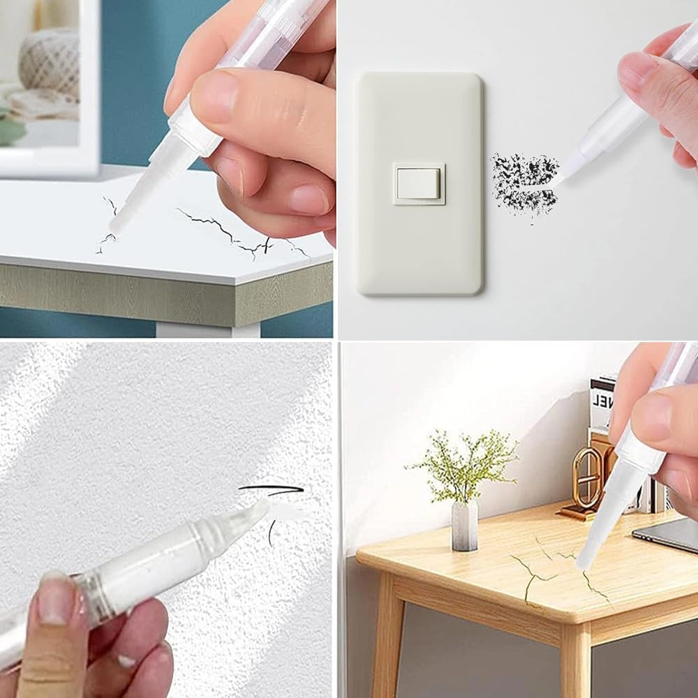 Touch up Paint Brush Pen Touch-Up Paint Pen Refillable Touch-Up Paint Pens for Walls for Wall Cabinets Furniture Stains Scratches with Touchup Paint Syringe (C) - A image number 3