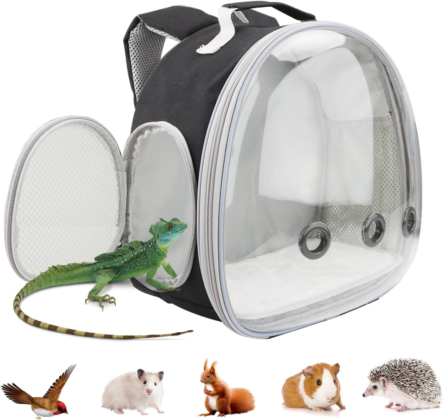 Small Animal Carrier Bag - Portable Hamster Carrier Outgoing Travel Pouch, Breathable & Perspective, Perfect for Parrots Ferret Hedgehog Squirrel Chinchilla Sugar Glider (Backpack-Pink)
