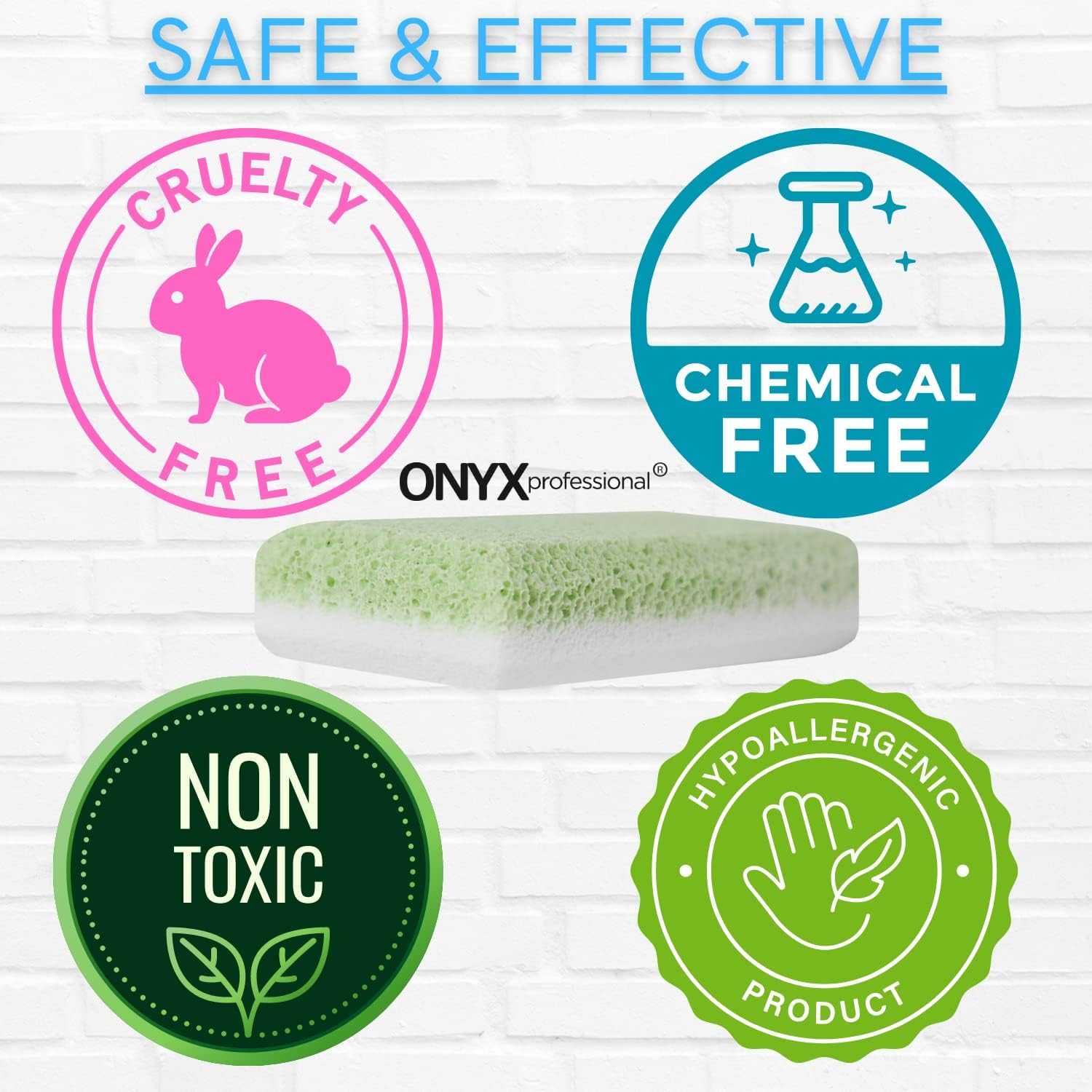 Onyx Professional 2 in 1 Pumice Stone, 100% Siliglass Callus Remover for Feet, Elbows, Knees, Dead Skin, Heels, Hands, Foot File Scrubber Exfoliator Removes Hard, Rough, Dry Skin image number 6