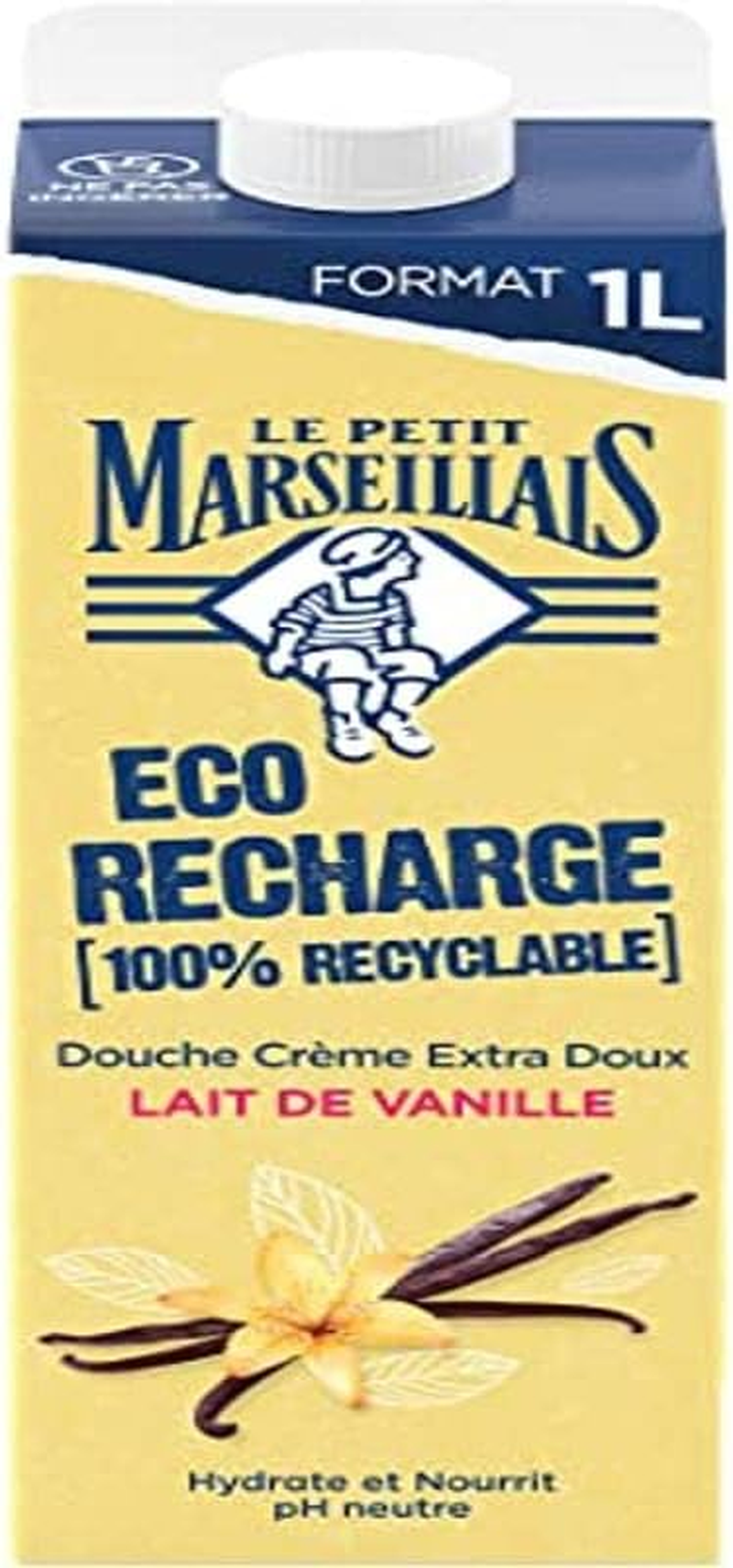 Le Petit Marseillais Eco Shower Cream Refill Extra Soft Vanilla Milk Refill 1 X 1 Litre