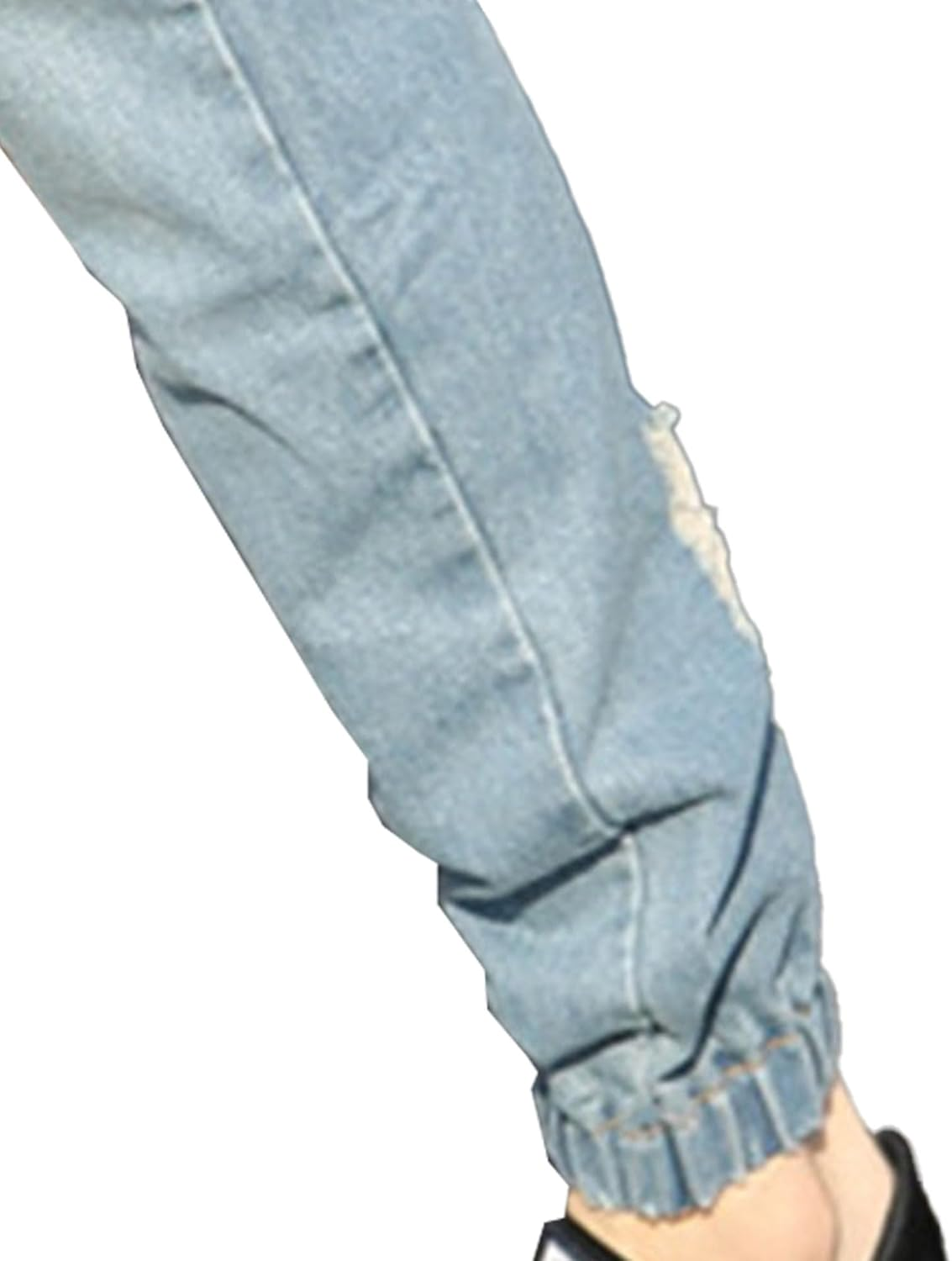 Men Wash Stretch Harem Denim Pants Casual Cozy Drawstring Feet Jeans Y2K Classic Mid Waist Elastic Trousers, Light Blue2, Small image number 2