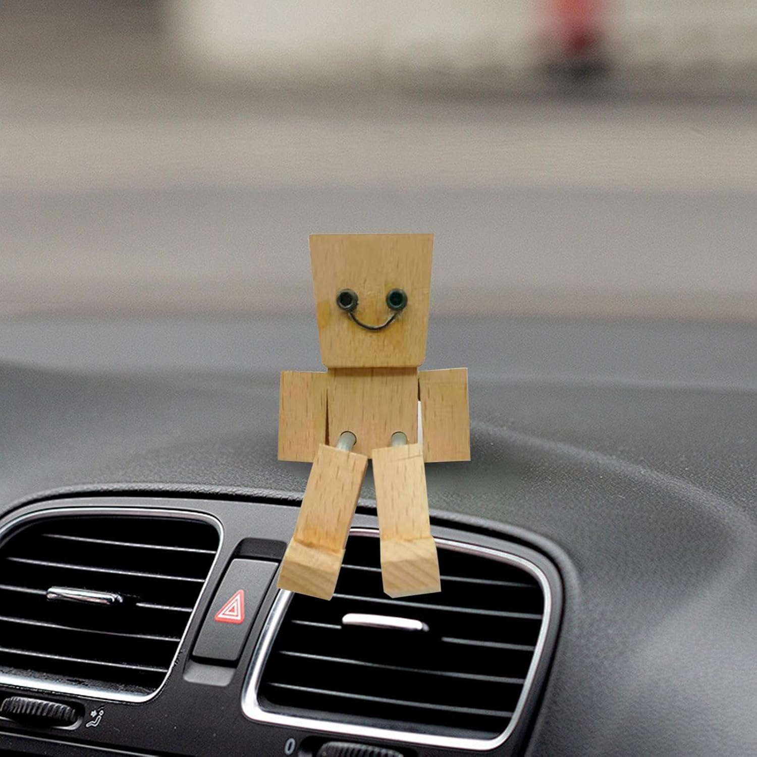 Shaking Wooden Man Figurine, 3.2Inch Shaking Feet Wooden Doll, Movable Joint Action Figure, Funny Dashboard Ornament, Car Desktop Decor, Creative Present for Friends Familys image number 4