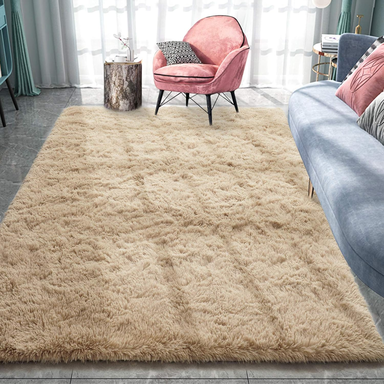 Pacapet Fluffy Area Rugs, Black Shag Rug for Bedroom, Plush Furry Rugs for Living Room, Fuzzy Carpet for Kid'S Room, Nursery, Home Decor, 3 X 5 Feet