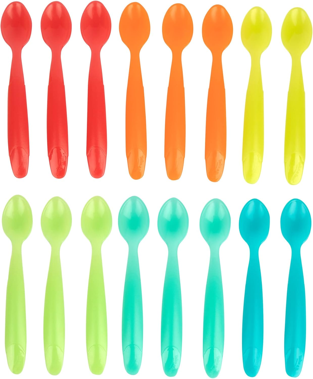The First Years Take and Toss Infant Spoons Set, Neon (16-Pieces) image number 3