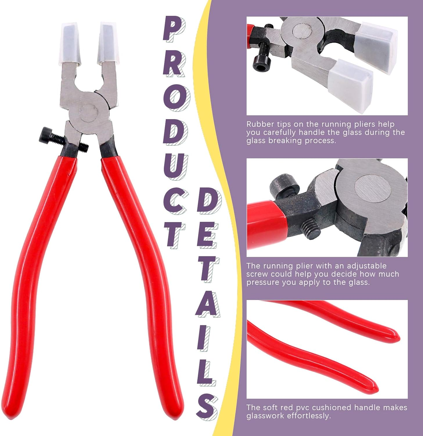 Swpeet 41 Sets 1" 25Mm 4 Colors Key Fob Hardware with 1Pcs Key Fob Pliers, Glass Running Pliers Tools with Jaws, Studio Running Pliers Attach Rubber Tips Perfect for Key Fob 4Hardware Install - Gold image number 5