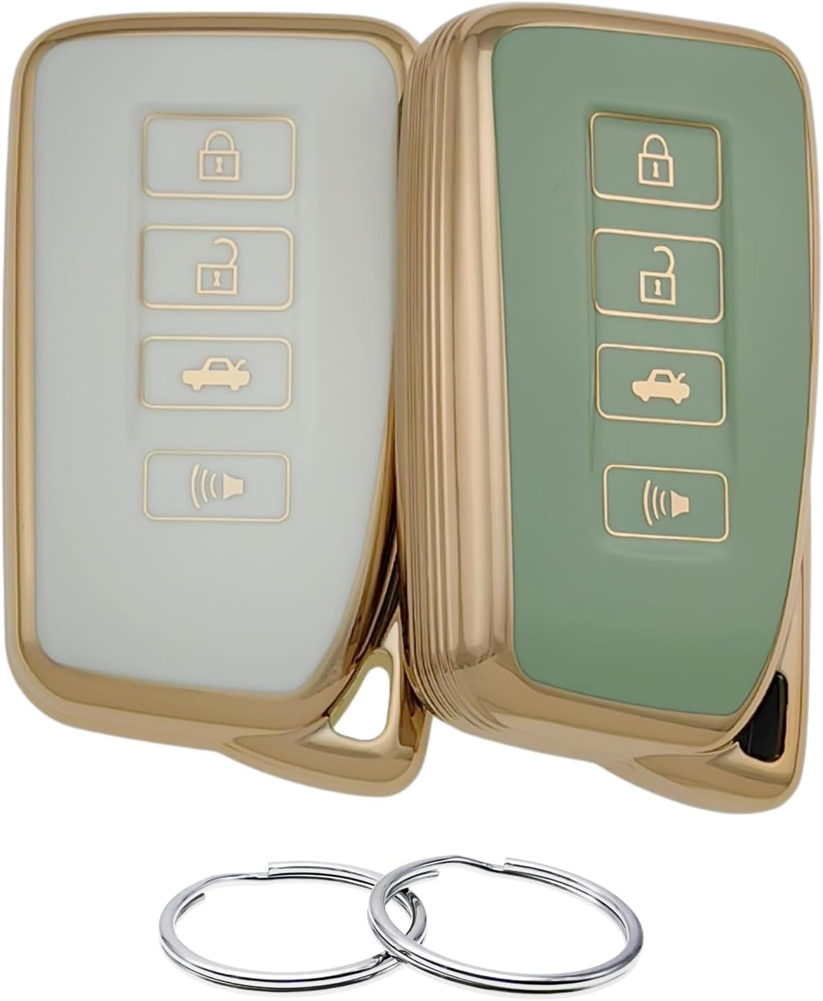 TPU Key Fob Cover Compatible with 2013-2021 Lexus Es300H ES350 GS350 Gs450H Is200T IS300 IS350 LX570 Nx200T Nx300H RC350 RX350 Rx450H (Black/Grey) image number 4