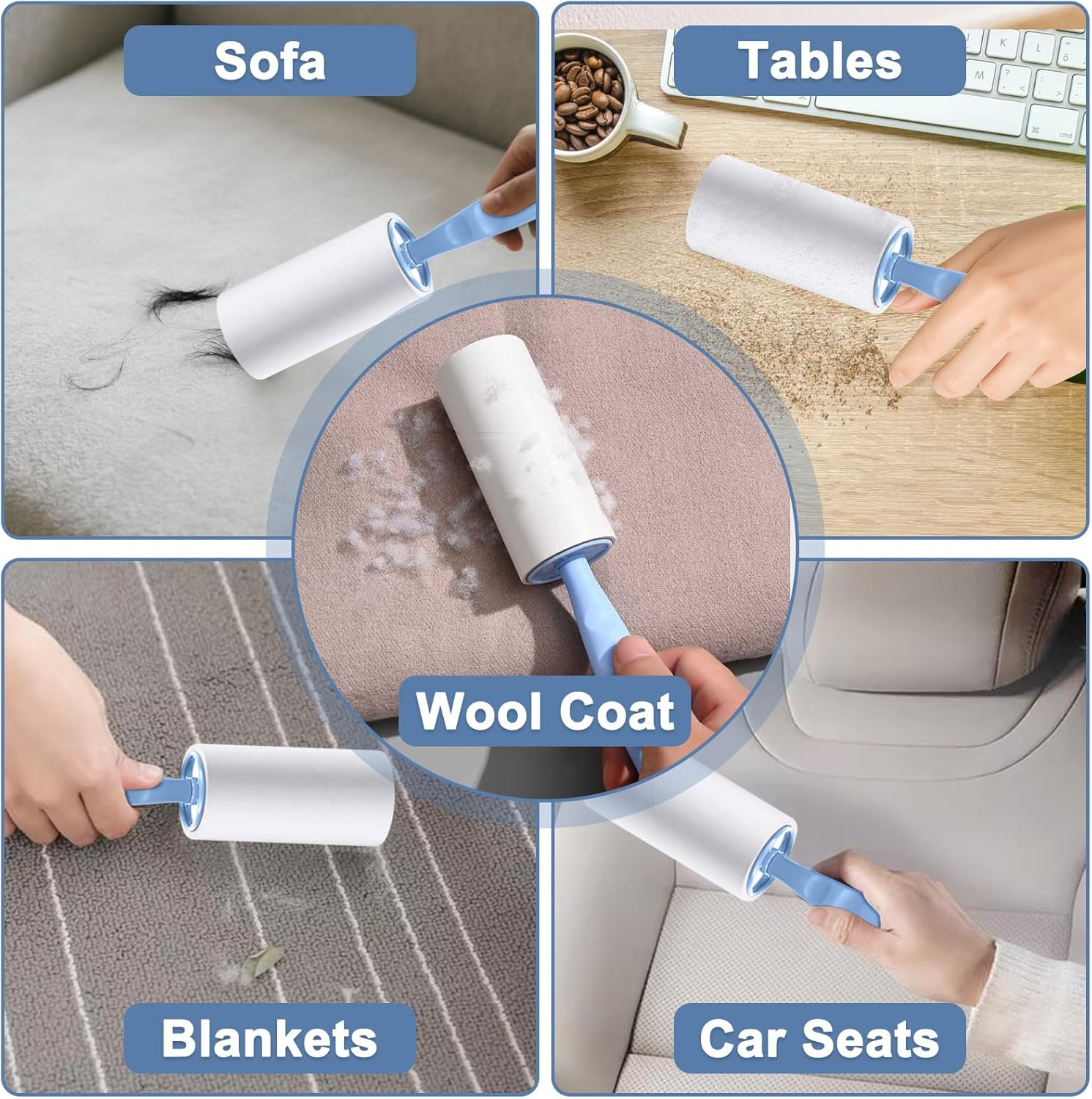 Lint Roller Refills Set, 10 Rolls Adhesive Roller, Pet Hair Remover Lint Rollers, Extra Sticky Adhesive Roll for Removing Lint and Cat Dog Pet Hair image number 2