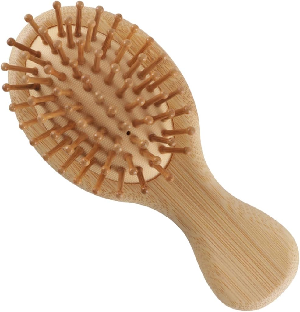 Orivin Mini Bamboo Brush for Hair Growth, Natural Wooden Scalp Brush Small Hair Scalp Massager Detangling Hairbrush image number 1