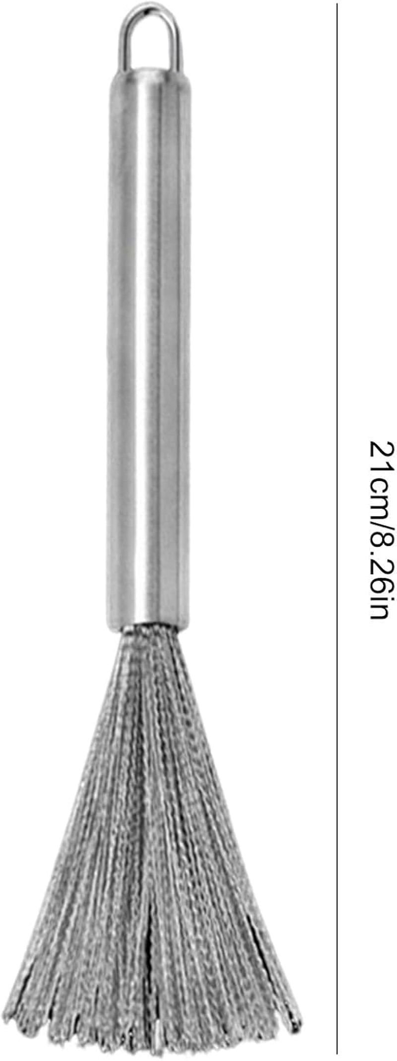 Steel Scourer - Stainless Steel Scrubber Cleaner - Scrubbing Brush with Handle, Metal Scrubbers | Deep Cleaning Scrubber Pots Pans Tumblers for Cleaning Dishes