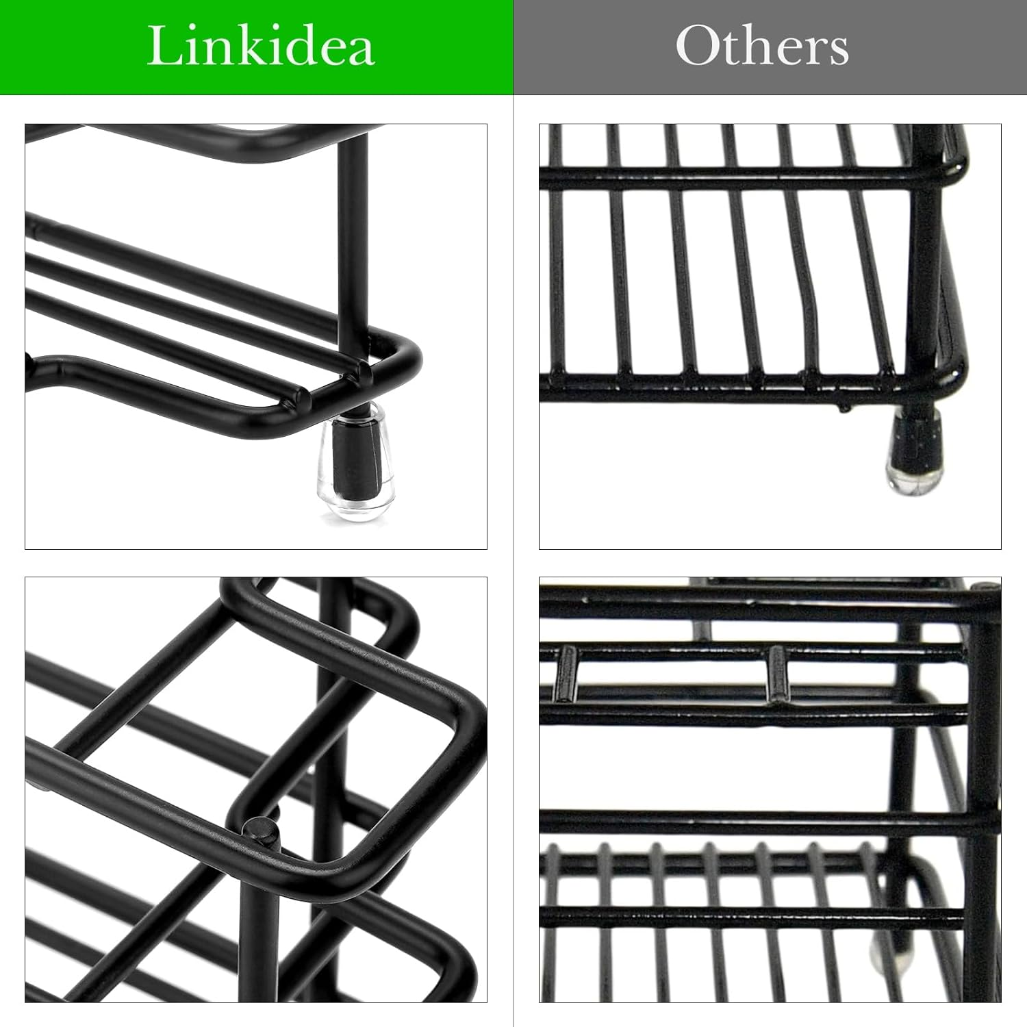 Linkidea Wall Mount Toothbrush Holder for Shower, Stainless Steel Tooth Brush Stand, Countertop 3 Slots Organizer Compatible with Colgate Extra Clean, Oral-B Crossaction (Black) image number 2