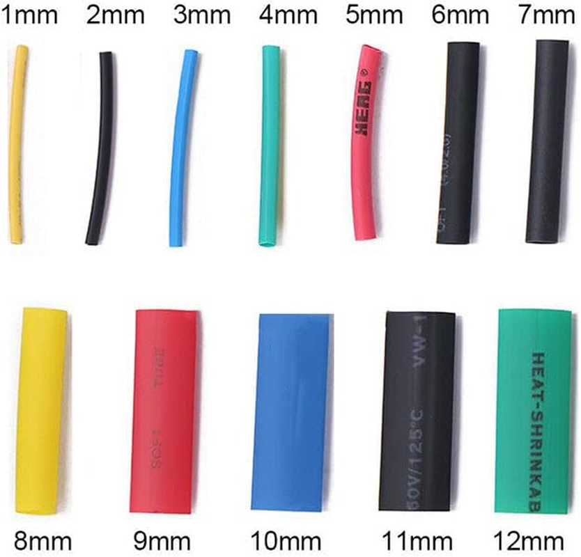 AIMALL 530 PCS Heat Shrink Tubing Assortment Kit, 8 Sizes of Insulation Sleeving for Wire, Cable, Electrical Repairs, Shrinkage Ratio 2:1, Flame Retardant, Multi-Colour