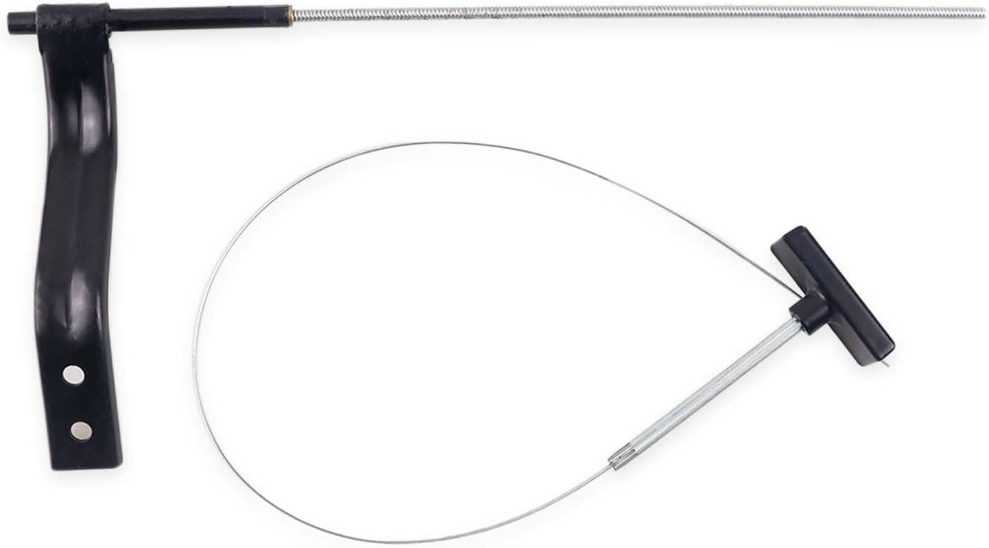 OLIMPOCICLI Hood Release Cable Assembly with Handle Fits for 1968-1976 C3 Corvette - Iron Wire image number 1