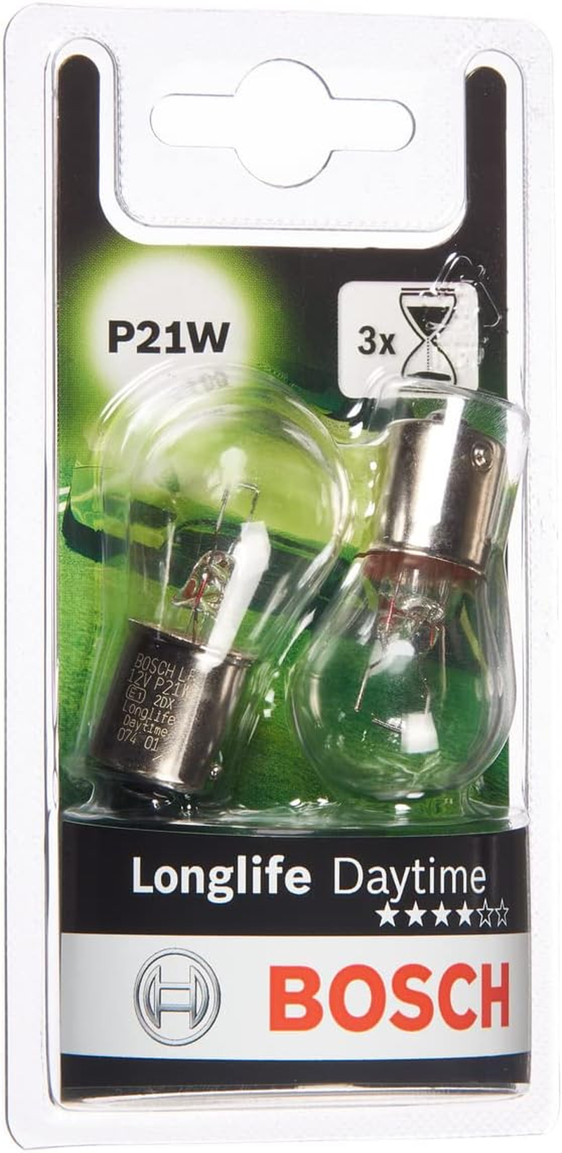 Bosch P21W (382) Longlife Daytime Car Light Bulbs - 12 V 21 W Ba15S - 2 Bulbs image number 3