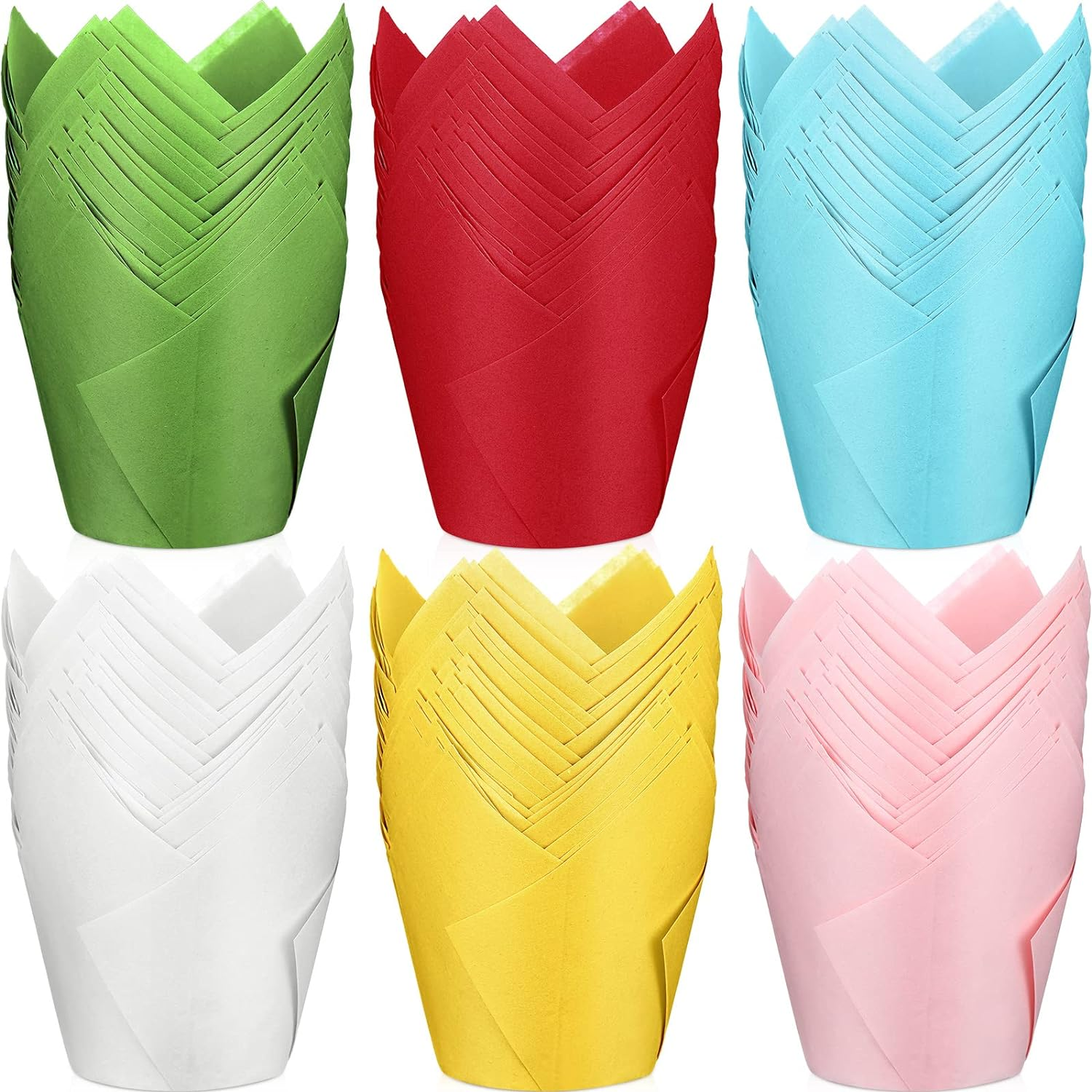 600 Pcs Baking Cups Tulip Cupcake Liners Wrappers Printed Muffin Baking Cups Holders Greaseproof Holders for Holiday Christmas Wedding Birthday Party image number 2