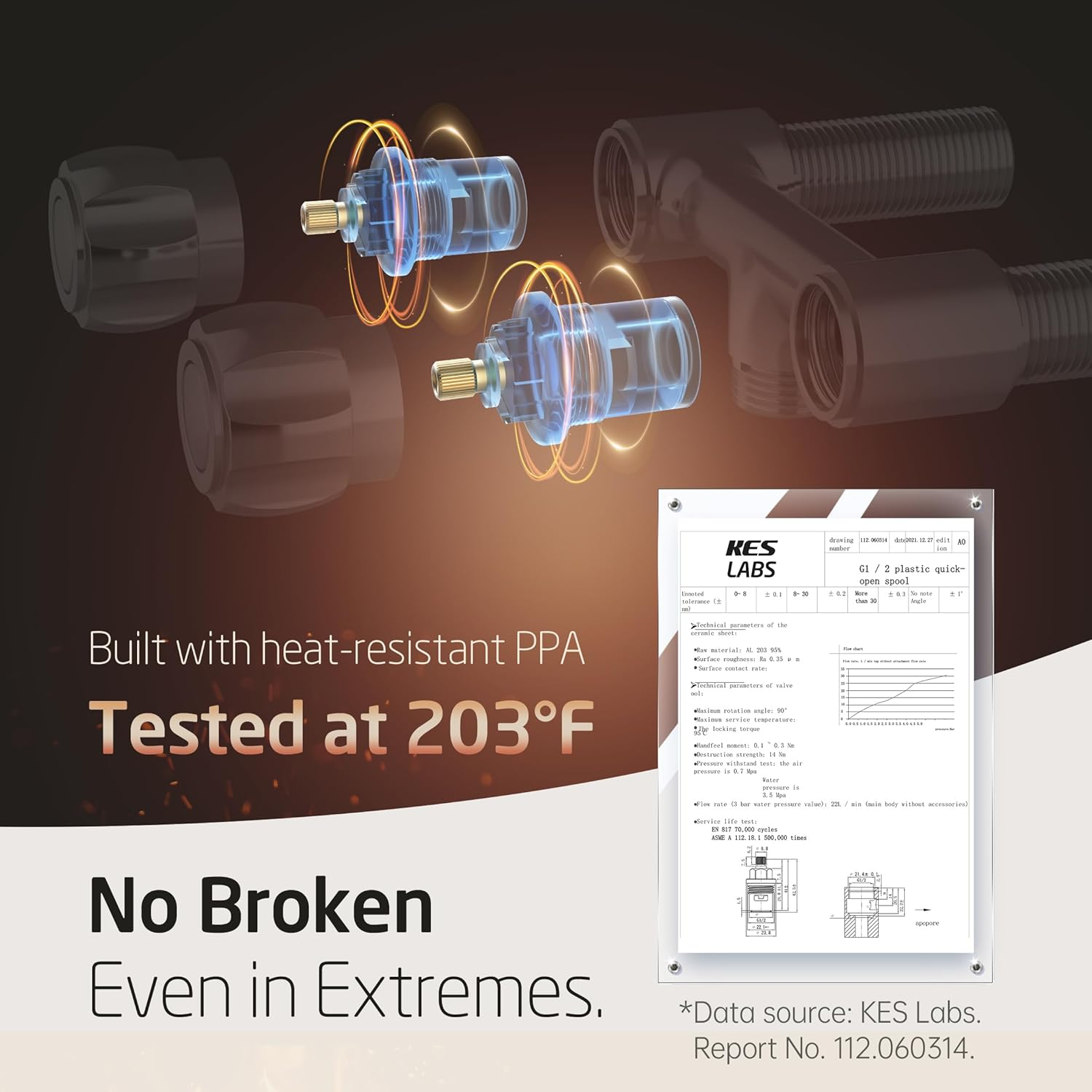 KES 4 Inch All Metal RV Shower Faucet, Leak-Proof Camper Shower Faucet Valve Diverter Replacement for Indoor and Outdoorshower, (Shut off Valve Not Included), Easy Control Knob, Chrome, LG6105A-CH image number 6