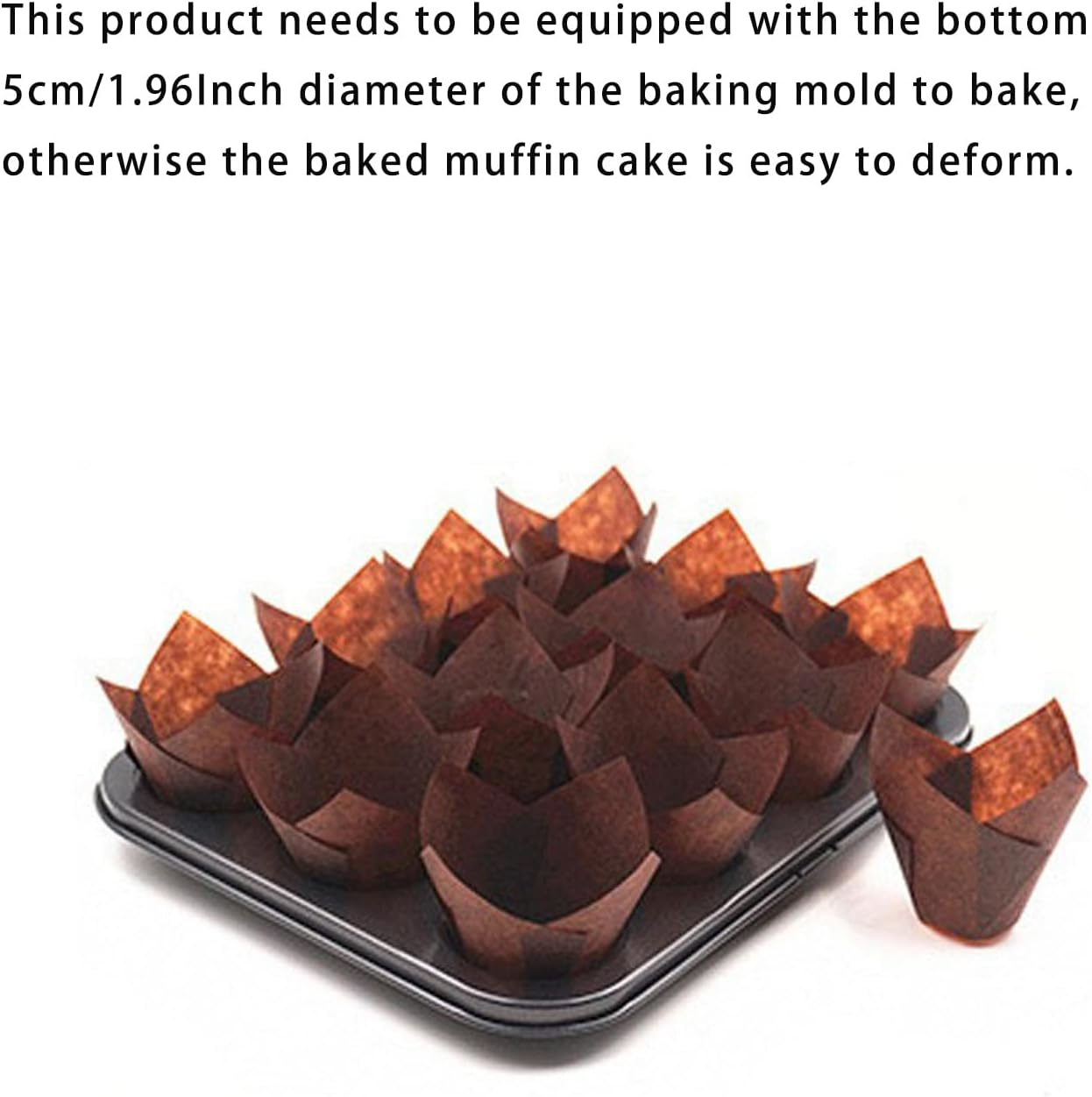 200 Pcs Tulip Baking Cups - Cupcake Wraps for Wedding and Parties - Christmas Muffin Tin Liners for Cupcakes image number 5