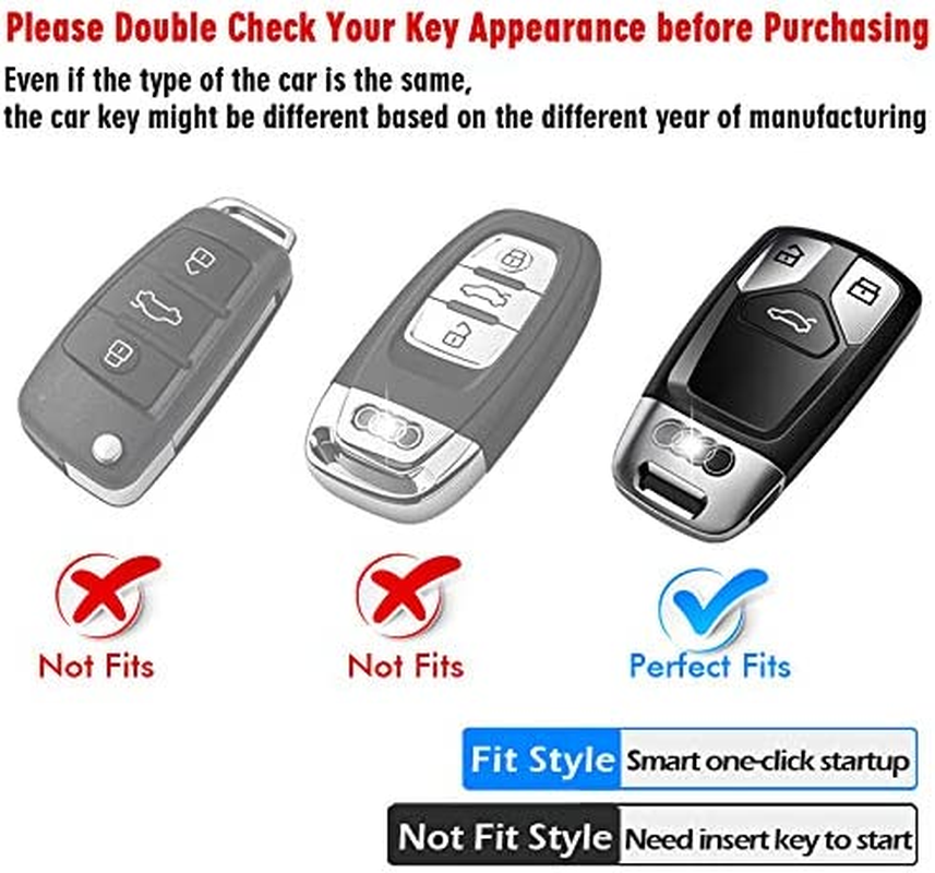 Tukellen for Audi Fob Cover, Special Soft TPU Case Protector Compatible with A4 Q7 Q5 TT A3 A6 SQ5 R8 S5 Smart Key (Red) image number 3