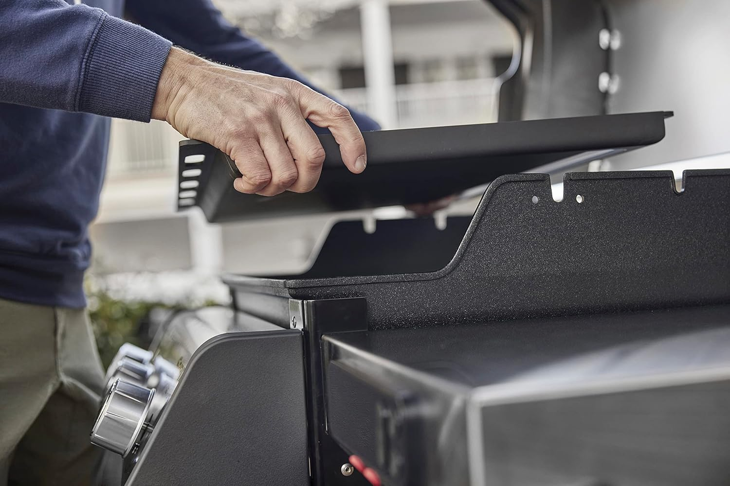 Weber Full Size Rectangular Griddle, Spirit 300 Series, Carbon Steel, Black image number 1