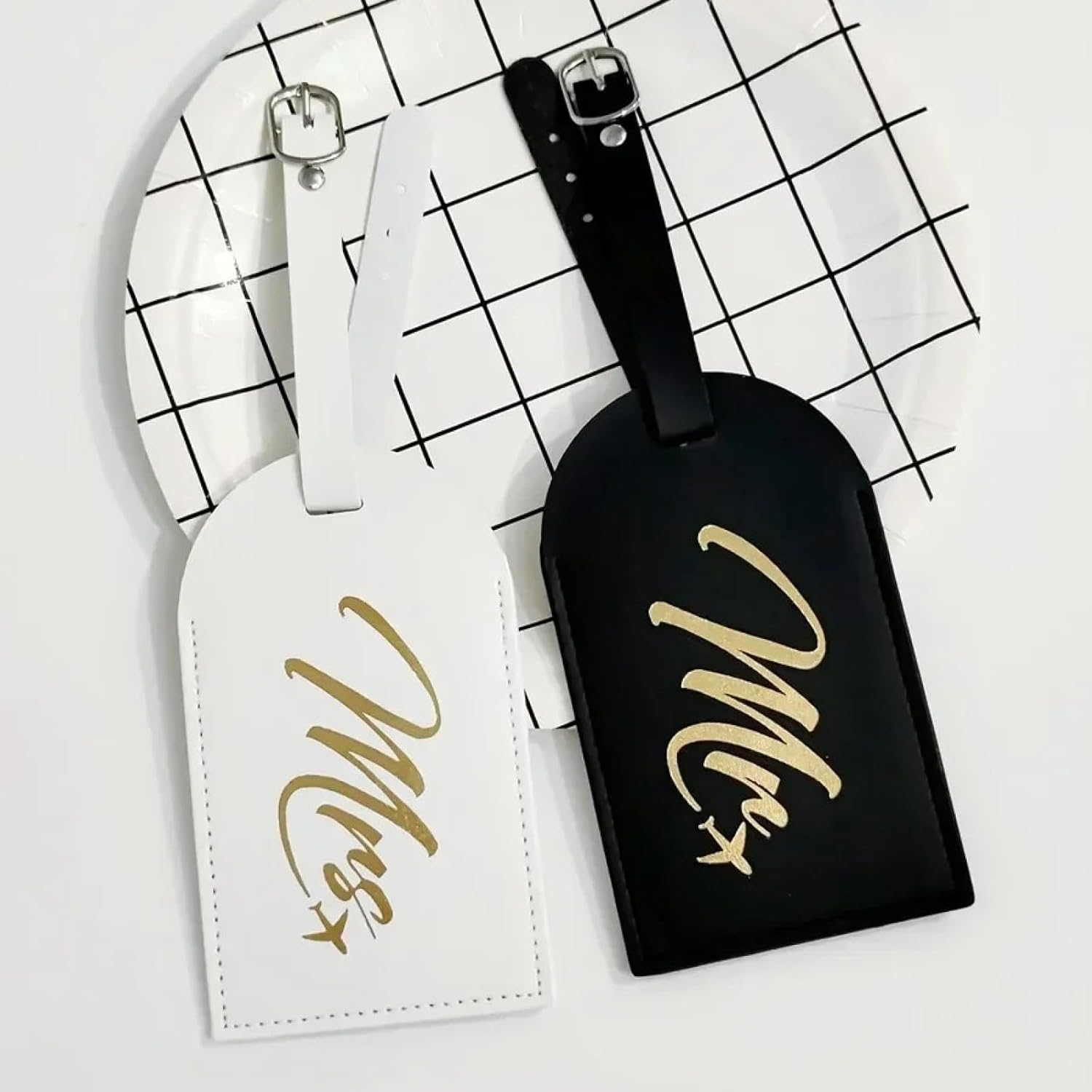 2 PCS Anti-Lost PU Leather Women'S Men'S Luggage Tag Hanging with Name ID Card Suitcase Label Travel Accessories image number 1