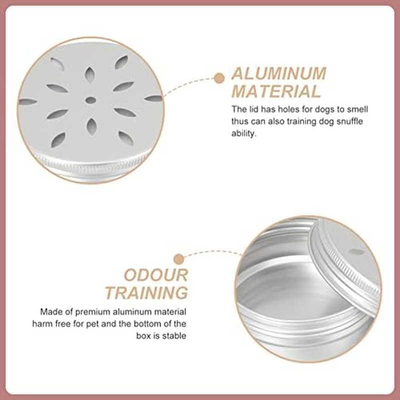 Dog Scent Work Tins Dog Training 10Pcs Equipment Dogs Case Metal Training Work Containers Dog Tins Tin Accessory Tinsdog Nose Sniffle for Container Aluminum Tool Holder round Scent Odor image number 5