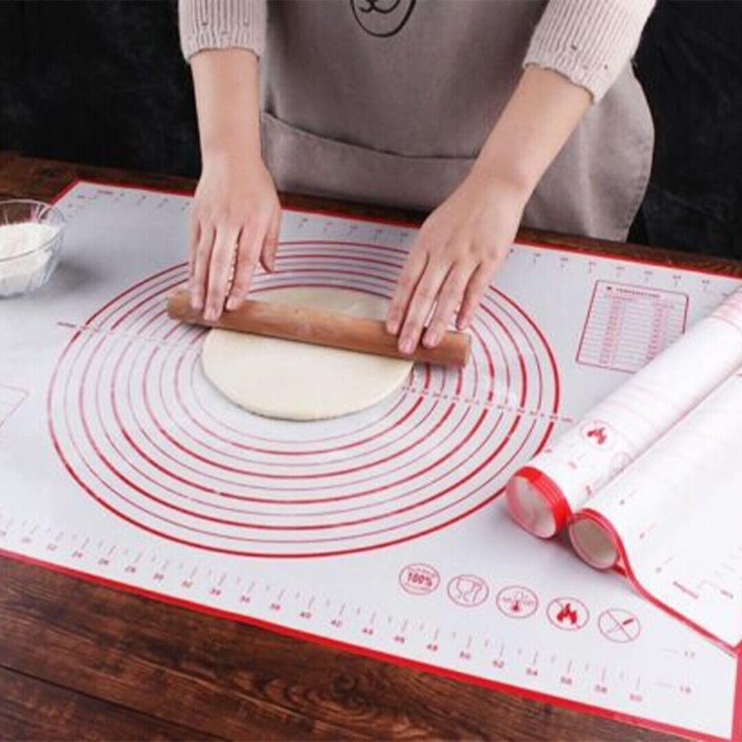 Non-Stick Silicone Baking Mat Rolling Cake Dough Scale Pastry Clay Fondant Sheet - Flexible Silicone Baking Mat with Measurements image number 6