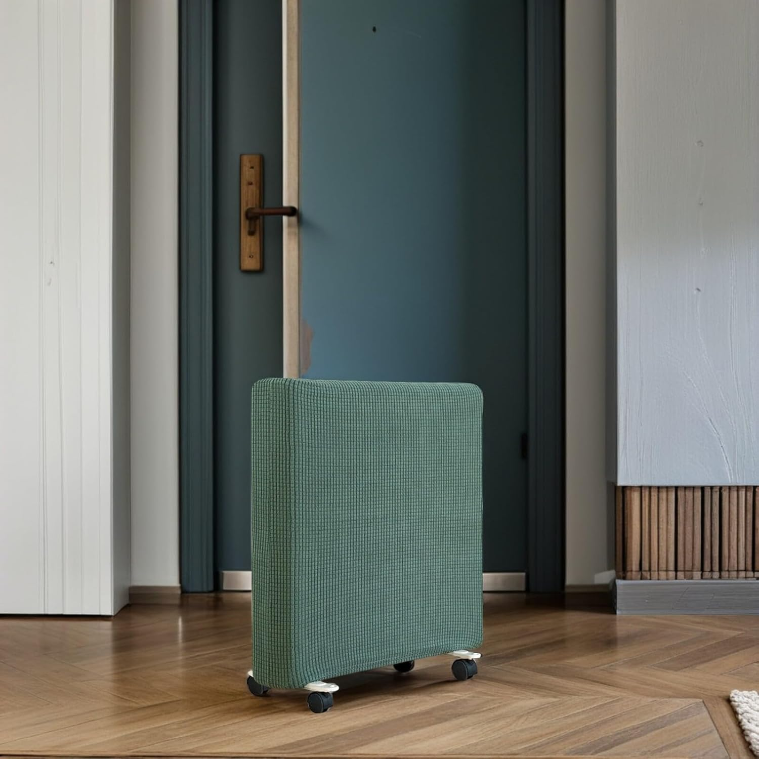 Angoily Washable Portable Radiator Cover Protective Indoor Heater Dustproof Cover Breathable Fabric for Home Office Hotel Matcha Green Large