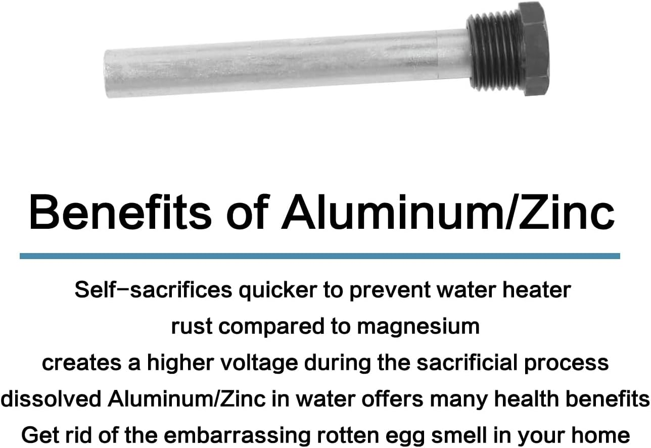 RV Water Heater Aluminum/Zinc Anode Rod for Atwood Heaters, Eau 2 Pack 1/2" NPT RV Hot Water Tank Anode Rod for RV, Camper and Trailer Water Heaters image number 5