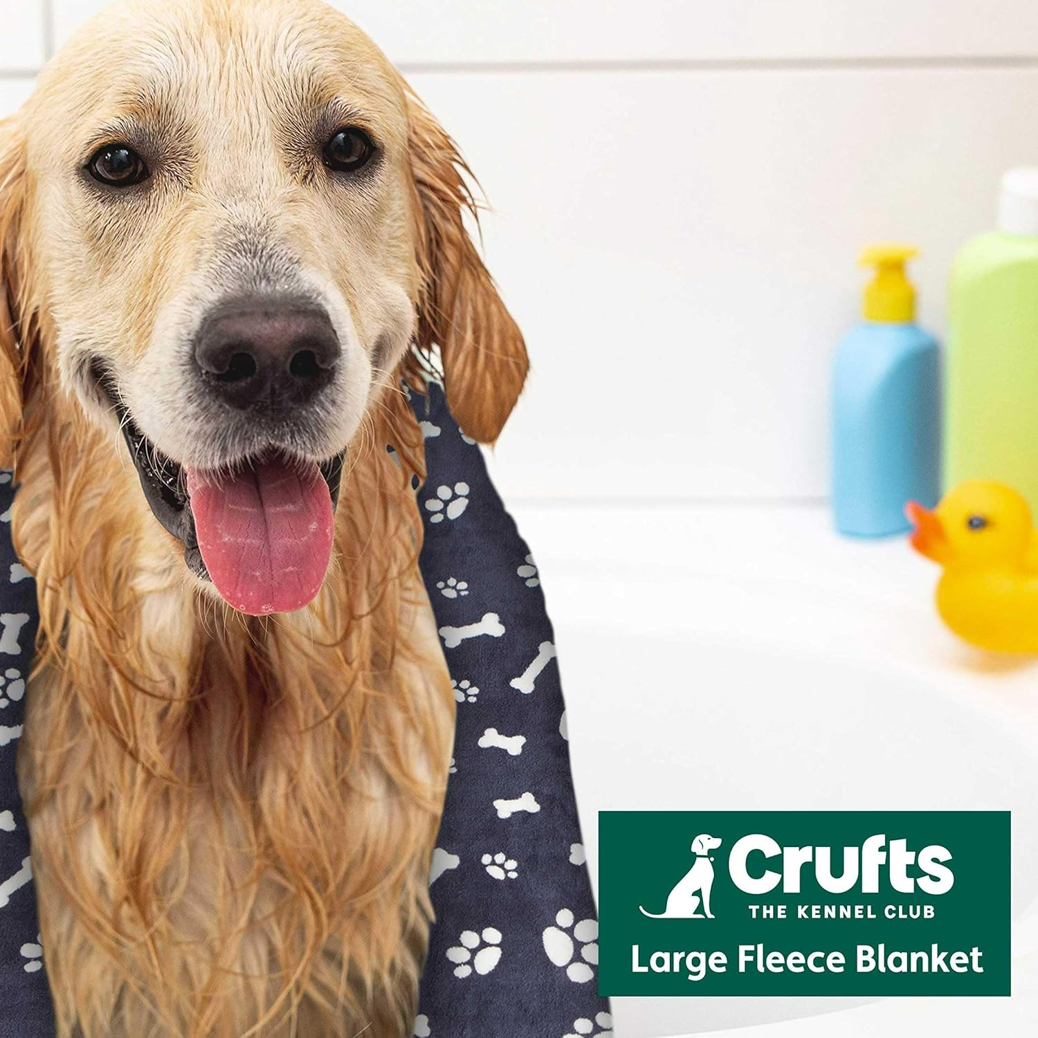 Crufts - Three Pack Medium Dog Blanket. Dog Fleece. Cat Beds. Pet Blankets for Dogs. Dog Accessories. Fleece Washable Dog Beds. Reversible Pet Towel. Official Crufts License image number 4