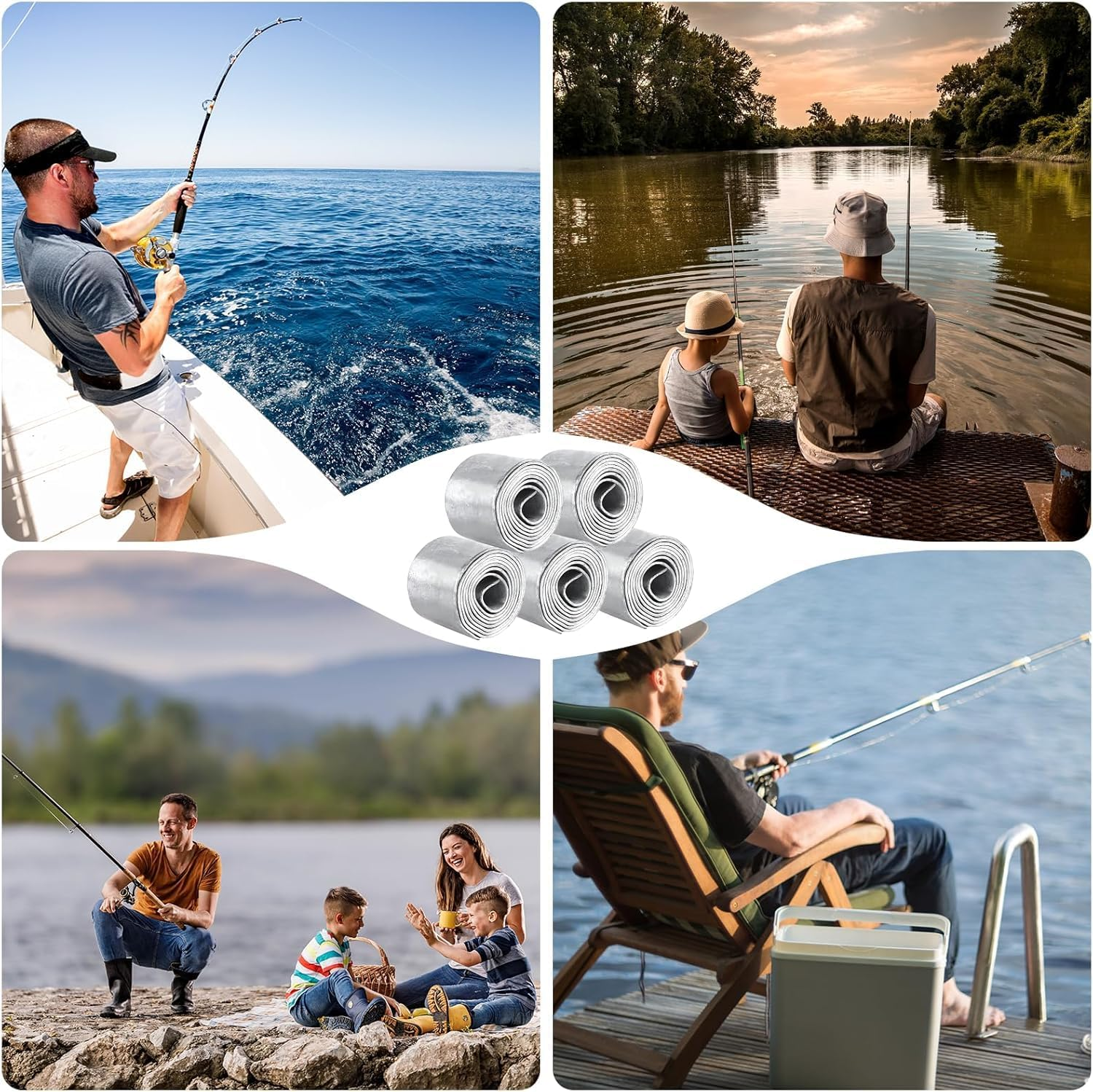 &lrm;BEANPRECOY Leads Sheet,1Mm Thick Leather Strips for Fishing Gear 20 Rolls Fishing Soft Sheet Strip Sinkers Weights Tackle Accessories Supplies New,Balance the Fishing Accessories Group image number 4