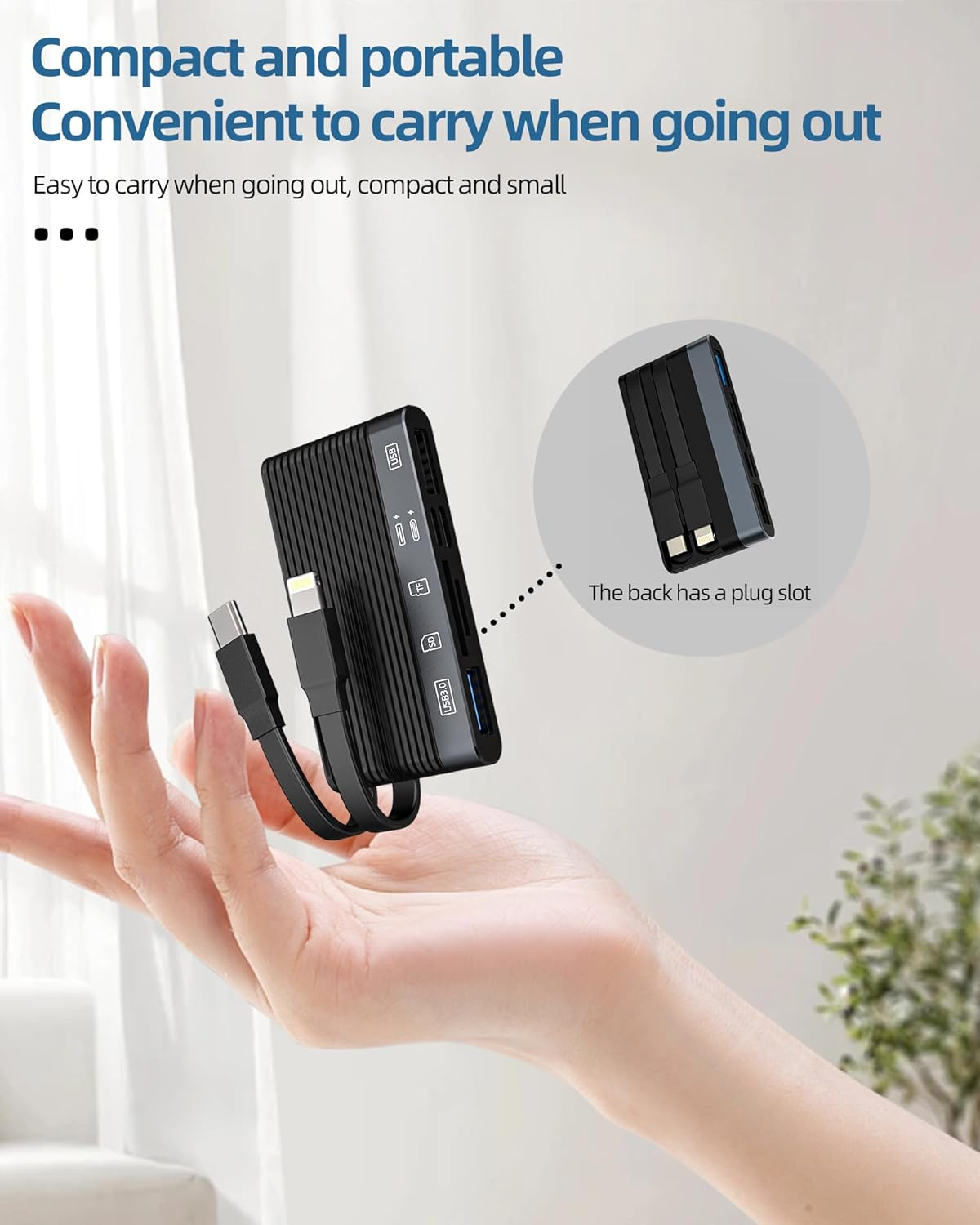 USB C Lightning Docking Station with Multiport Adapter Hub SD Card Reader USB Dongle for Iphone 15 for Apple MFI Certified Compatible for Samsung Charger Cable OTG Camera Memory Flash Drive Converter image number 5