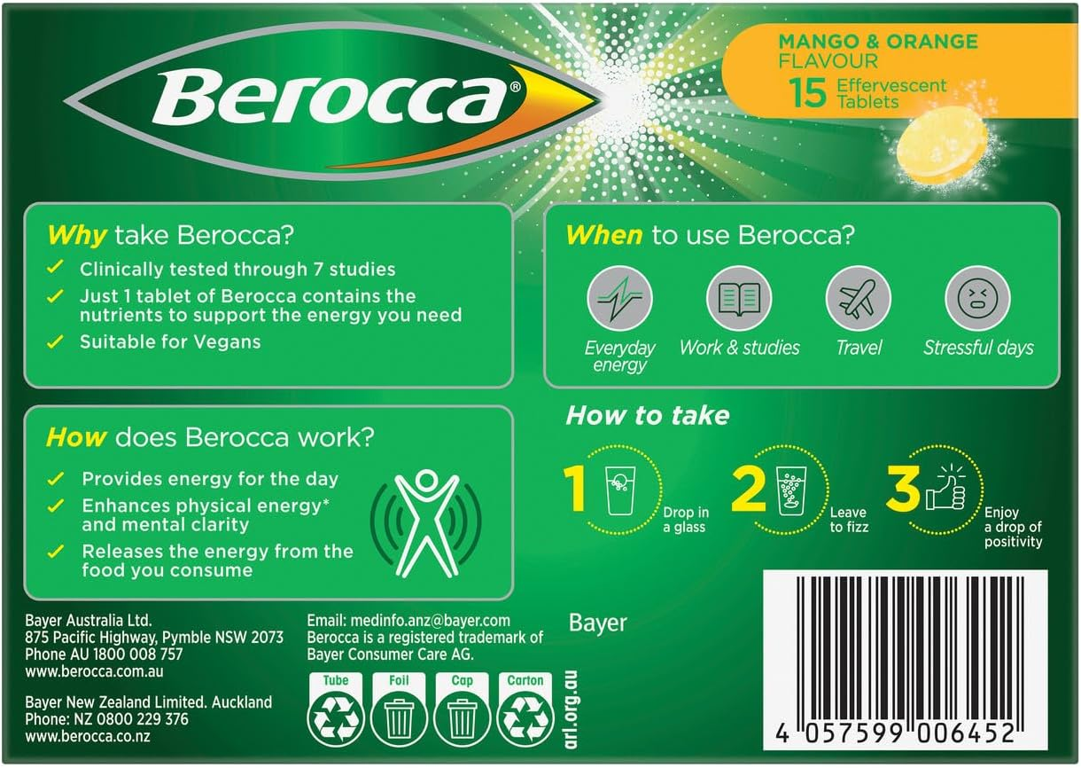 Berocca Energy Mango & Orange Flavour 45 image number 5
