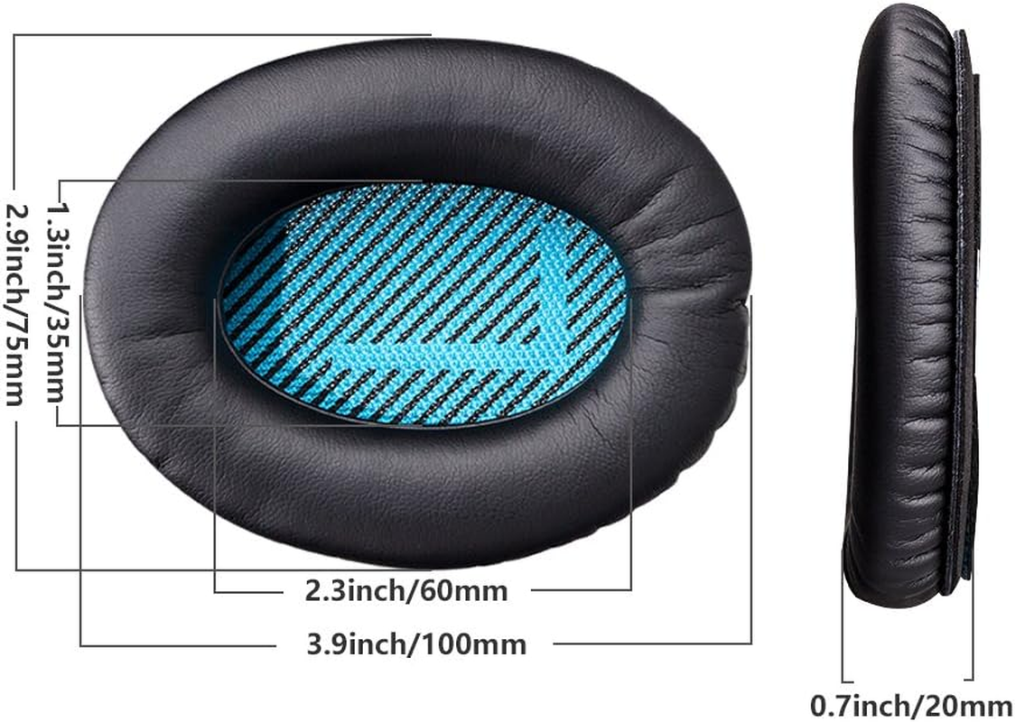 Replacement Ear Pads for Bose Quietcomfort QC25, AURTEC Headphones Earpads Cushion with Memory Form and Protein Leather, Black image number 1