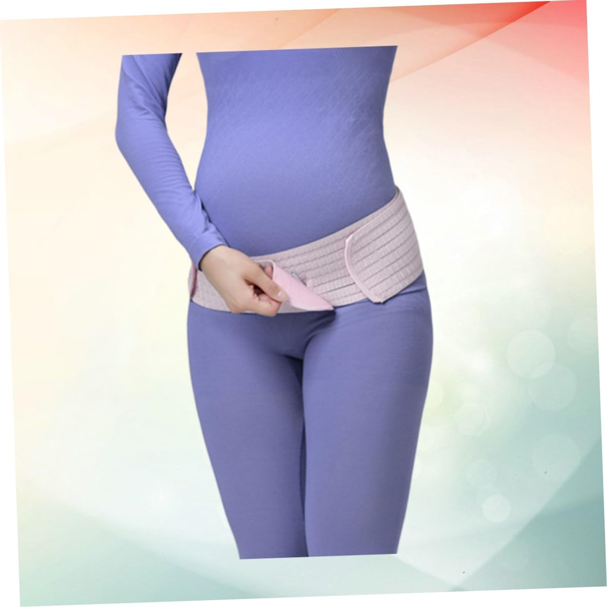 CANIGHT Woman Breathable Dual Purpose Pelvic Abdominal Support Band Comfortable Postpartum Pregnancy Waist Care Belt Pink image number 3