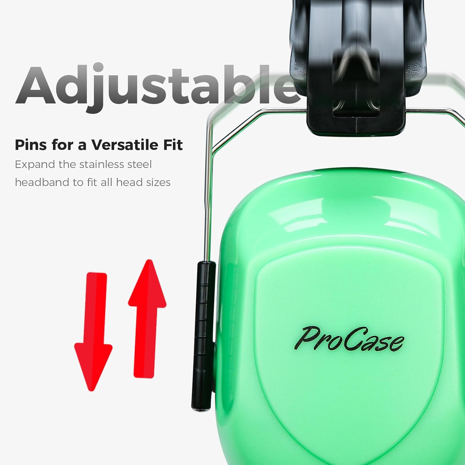 Procase Noise Reduction Safety Ear Muffs, Hearing Protection Earmuffs, NRR 28Db Noise Sound Protection for Mowing Construction Manufacturing Woodwork Men Women Adult -Luminous image number 2