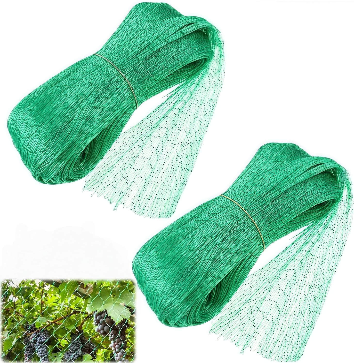 2 Pcs anti Bird Protection Net, 4 X 10 M Reusable Fence Net,Deer Fence Netting,For Garden Protection,Fruit Trees Vegetables against Birds,Squirrels,Poultry,Other Animals,Mesh 1.5 * 1.5 Cm image number 1