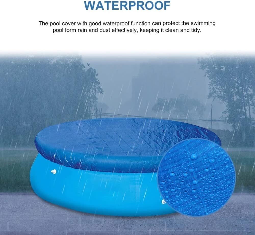 210Cm / 6.89FT round Pool Cover, Foldable Drawstring Design Solar Cover Heat Insulation Film Frame for 183Cm / 6FT Swimming Pool image number 2