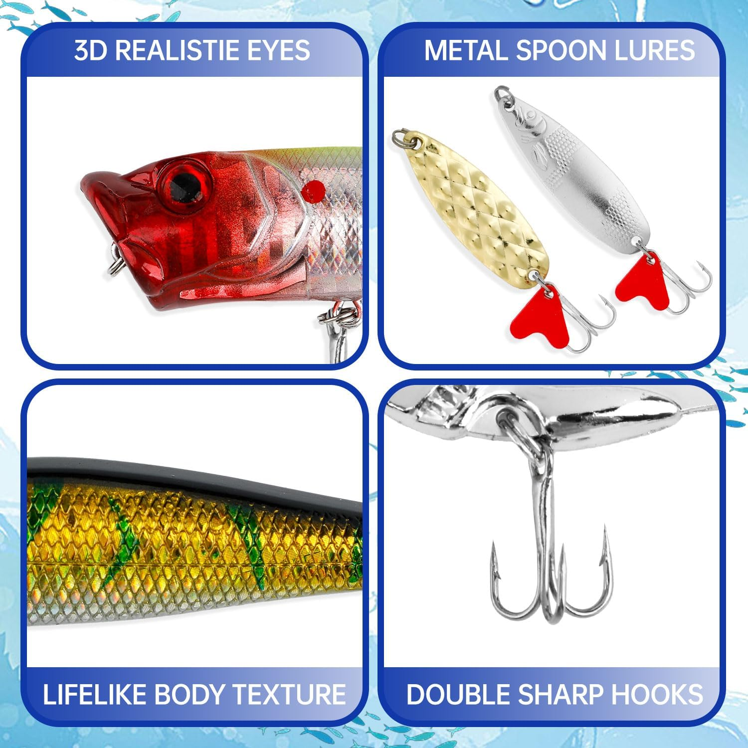 Fishing Advent Calendar 2025, 24 Days of Christmas Countdown Calendar, Fishing Lures Set for Fisher Adult Men Teen Boys, Soft Lures Spoons Minnow Xmas Surprise Gift(Random Style) image number 1