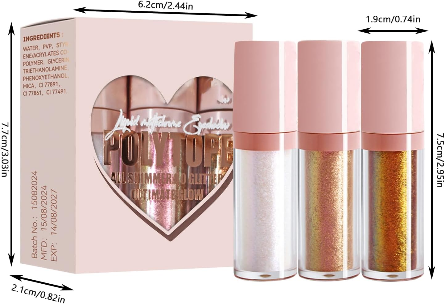 Generic Multichrome Liquid Eyeshadow, 3X Glitter Multichrome Eyeshadows Makeup, All Day Wear Quick Dry Smooth Shimmer Eyeshadows for Lips - B image number 5