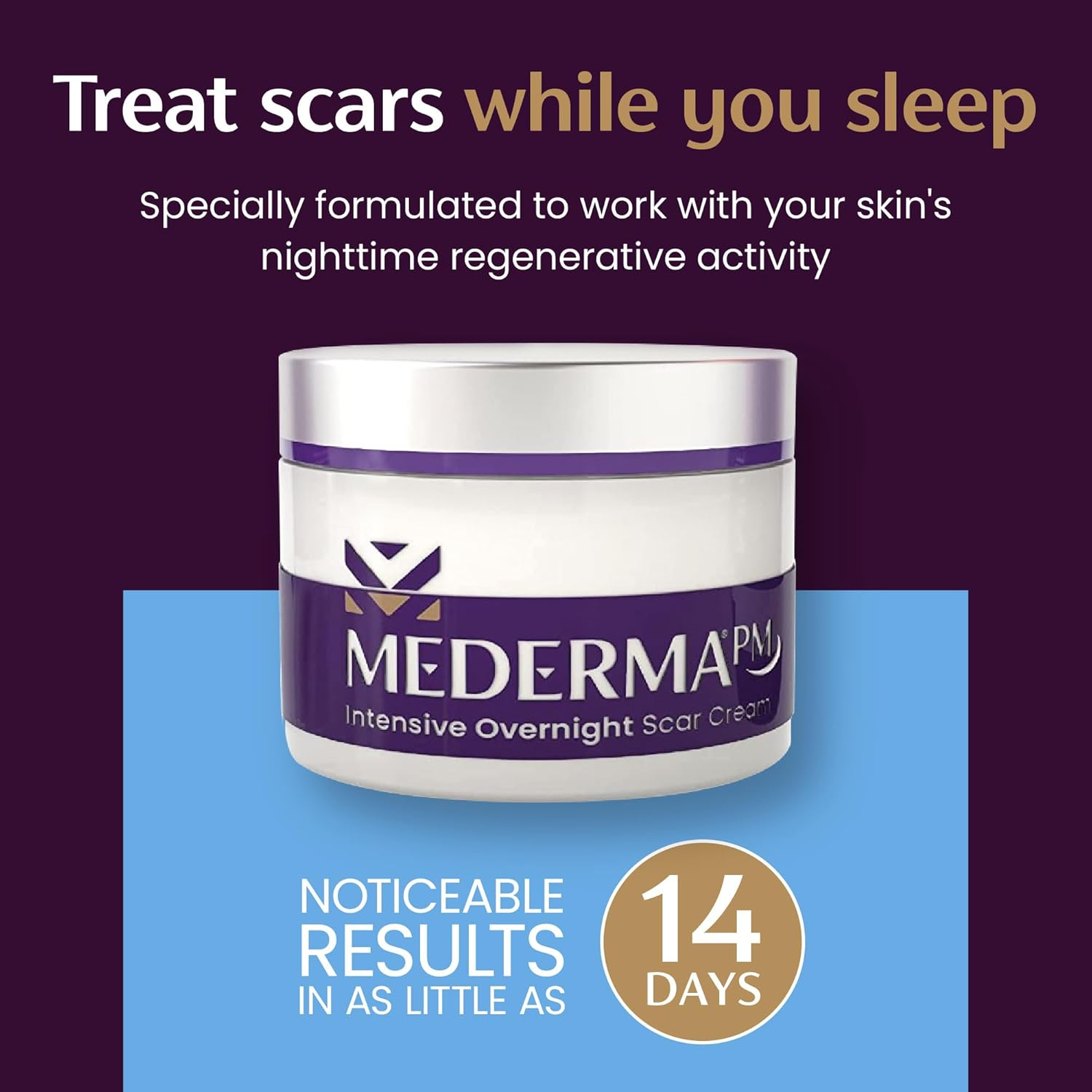 Mederma PM Intensive Overnight Scar Cream, Works with Skin'S Nighttime Regenerative Activity, Clinically Shown to Make Scars Smaller and Less Visible, 1.7 Oz (48G)