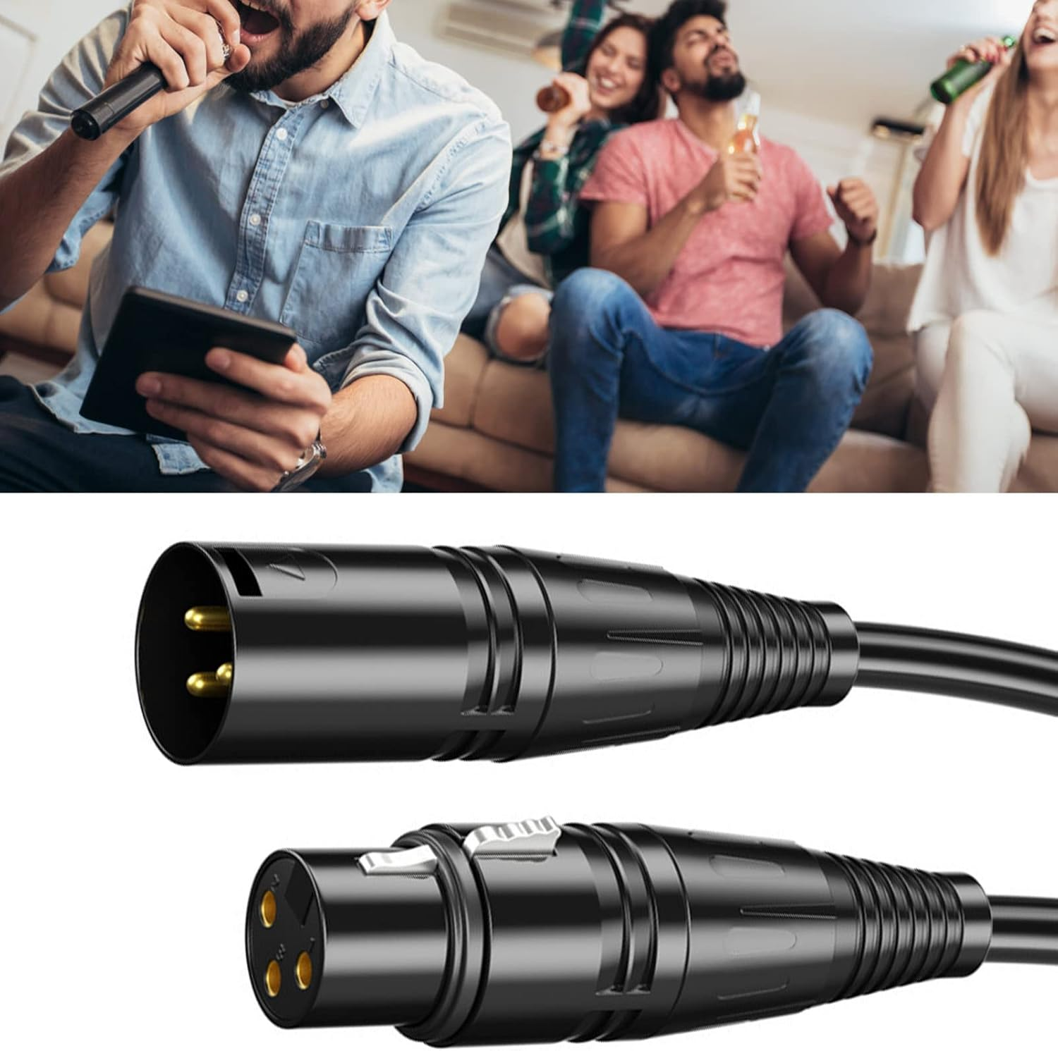 6 Meters XLR Microphone Cable, Firmly Connected with Stable Transmission for Male to Female Audio Cable