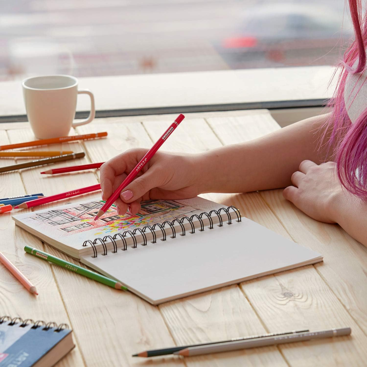 ARTEZA 5.5X8.5 Sketch Book, Pack of 3, 300 Sheets (68 Lb/100Gsm), Spiral Bound Art Supplies Pad, 100 Sheets Each, Durable Acid Free Drawing Paper, Ideal for Kids & Adults, Bright White