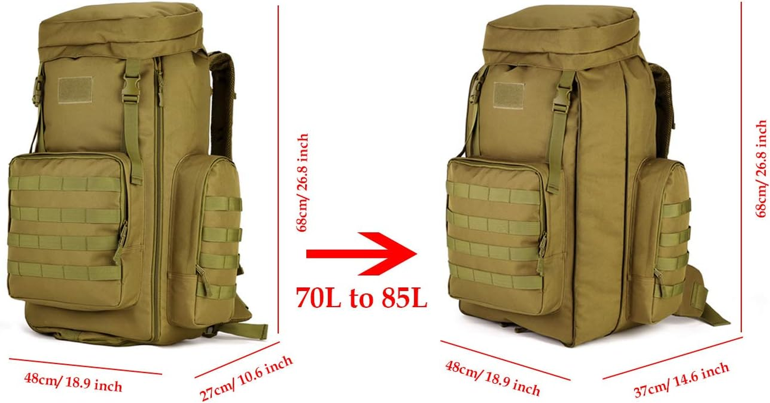 Hiking Backpack 85L Large Tactical Backpack Military Army Combat Rucksack Trekking Rucksack MOLLE Backpack