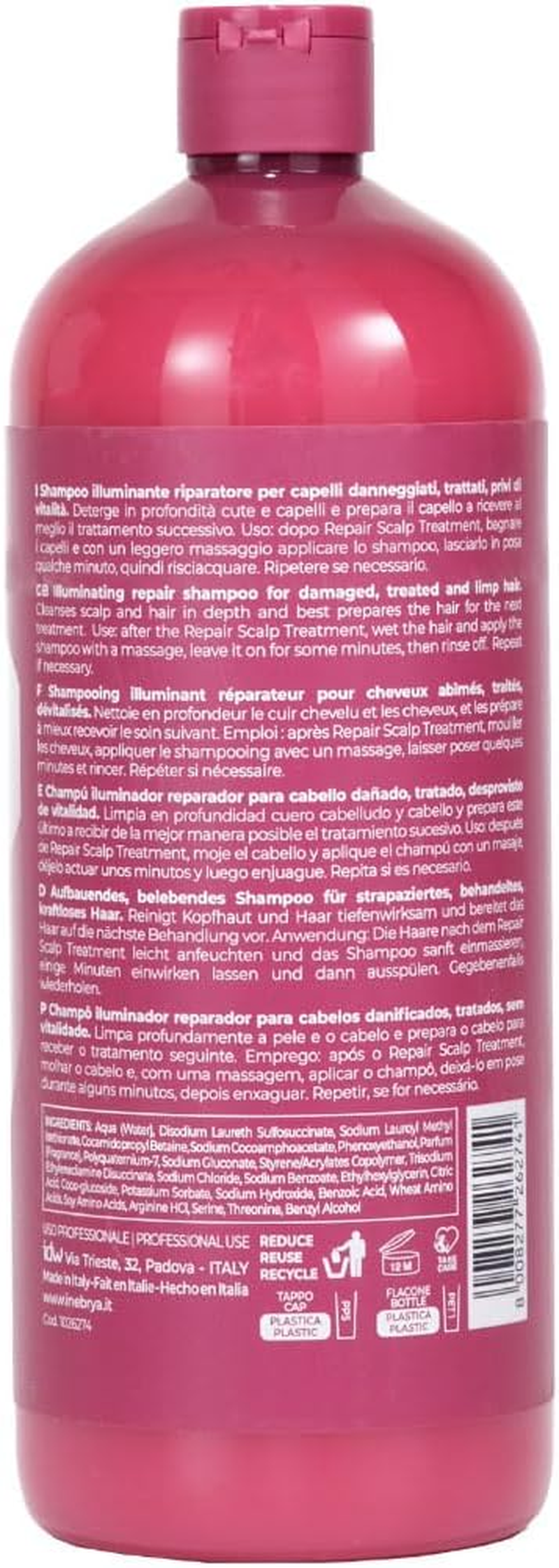 Shecare Inebrya Brightening Repair Shampoo 1000Ml image number 1