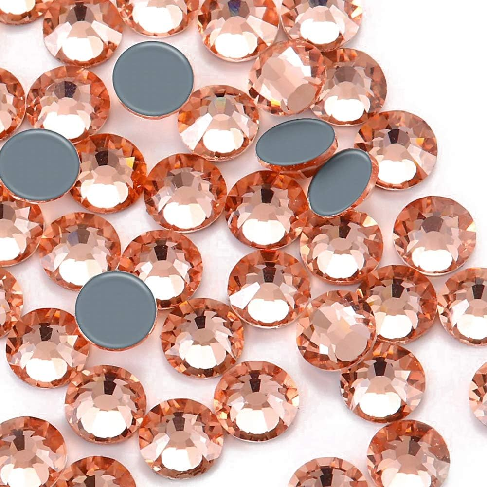 Towenm SS30 6.5MM Hotfix Crystals Glass Rhinestone, Flatback Hot Fix round Gems Crystal Stones for Clothes Crafts (Sapphire/Blue, 288 Pieces)