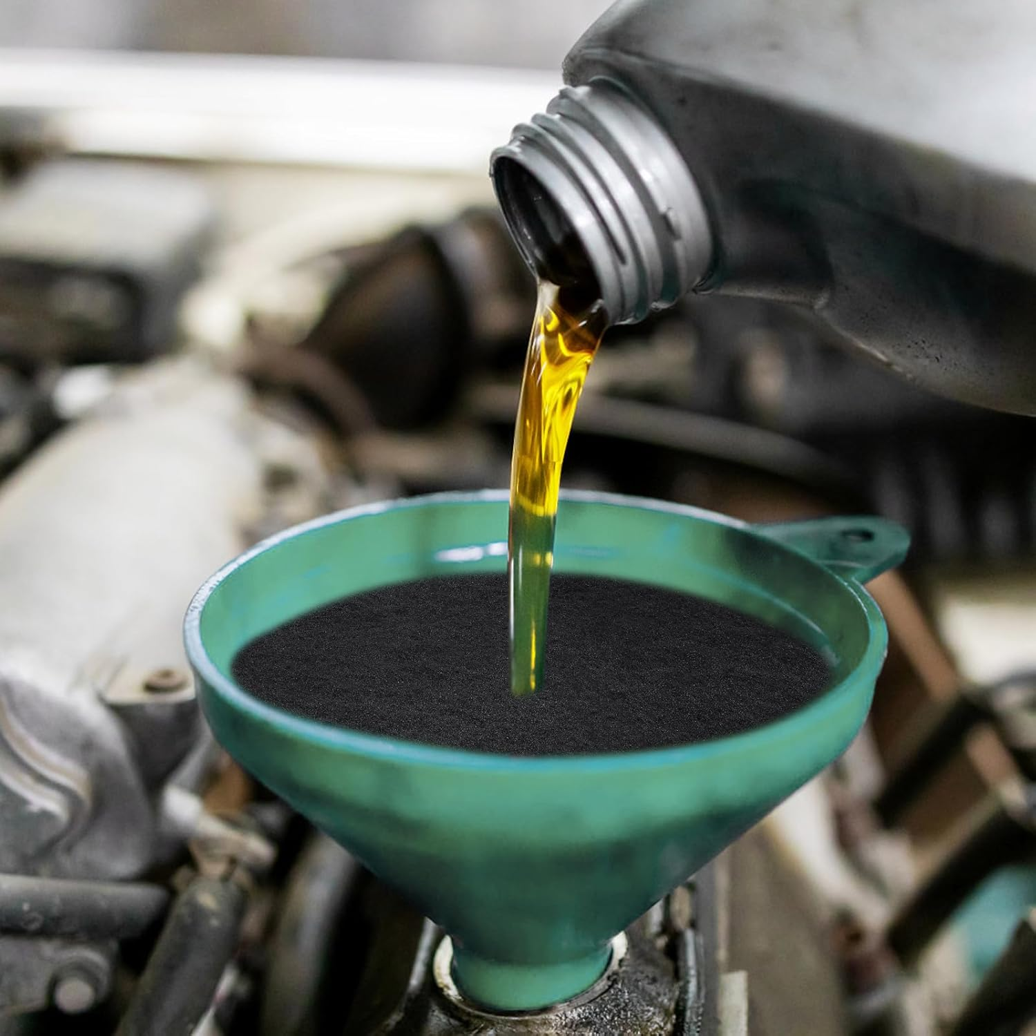 2Pcs 19.7'' Oil Drain Splash Pad, Square No-Splatter Pad Reliable anti Splash Oil Mat Fits for Most Oil Drains Oil Drain Pan Splash Pad for Car Changing Oil Transmission Drain Pan(Black) image number 4