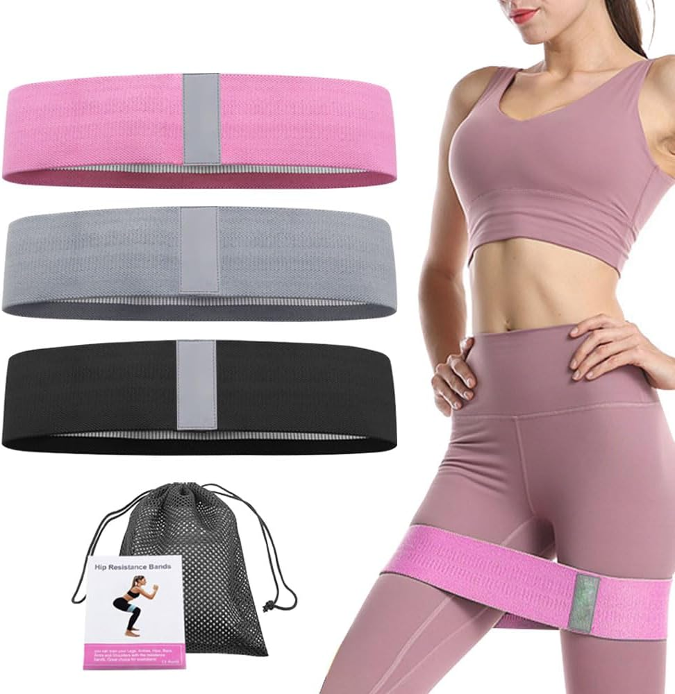 JZS 3 Levels Booty Bands Set, Fabric Resistance Workout Bands Resistance Loop Exercise Bands for Legs Butt at Home Fitness, Yoga, Pilates image number 5