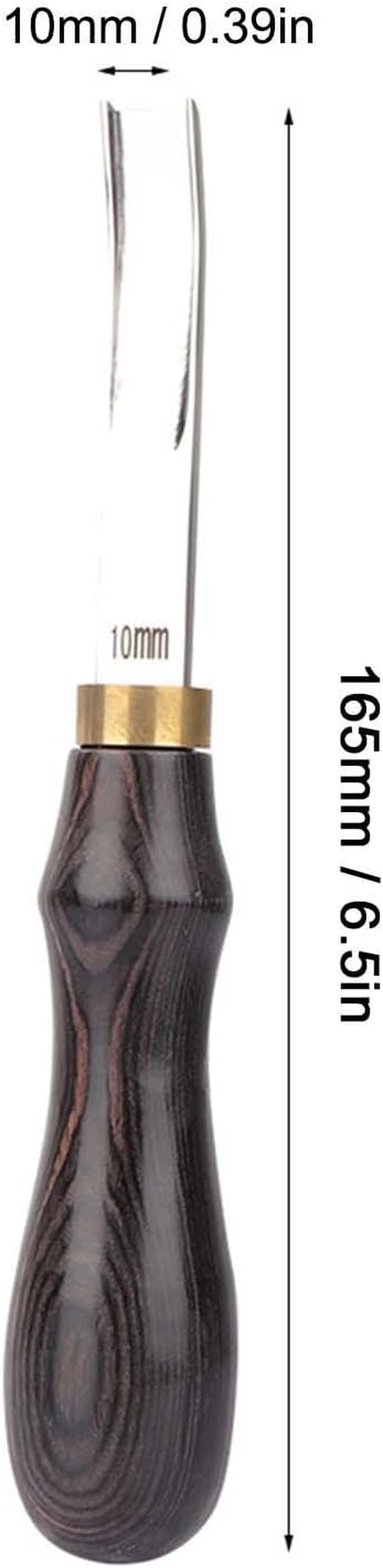 4Mm 6Mm 8Mm and 10Mm Leather Edger Steel Skiving Craft Tool Wood Handle for Leather Beveling Cutting Lightweight and Portable with Shovel Head (Black 10Mm) image number 2