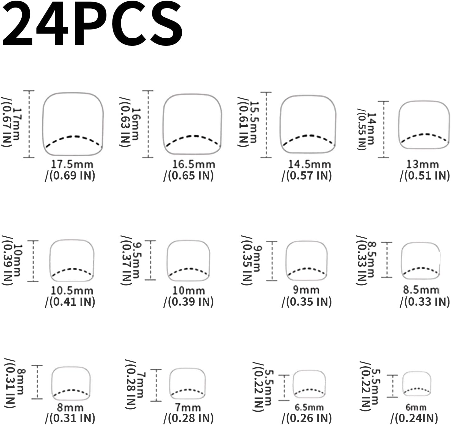 Press-On Toenails for Women-Short Square Glossy French Fake Toenails Pure Acrylic Full Cover Summer Nude Pink 24 Pcs in 12 Sizes with Gel Reusable Glue-On Toenails image number 6